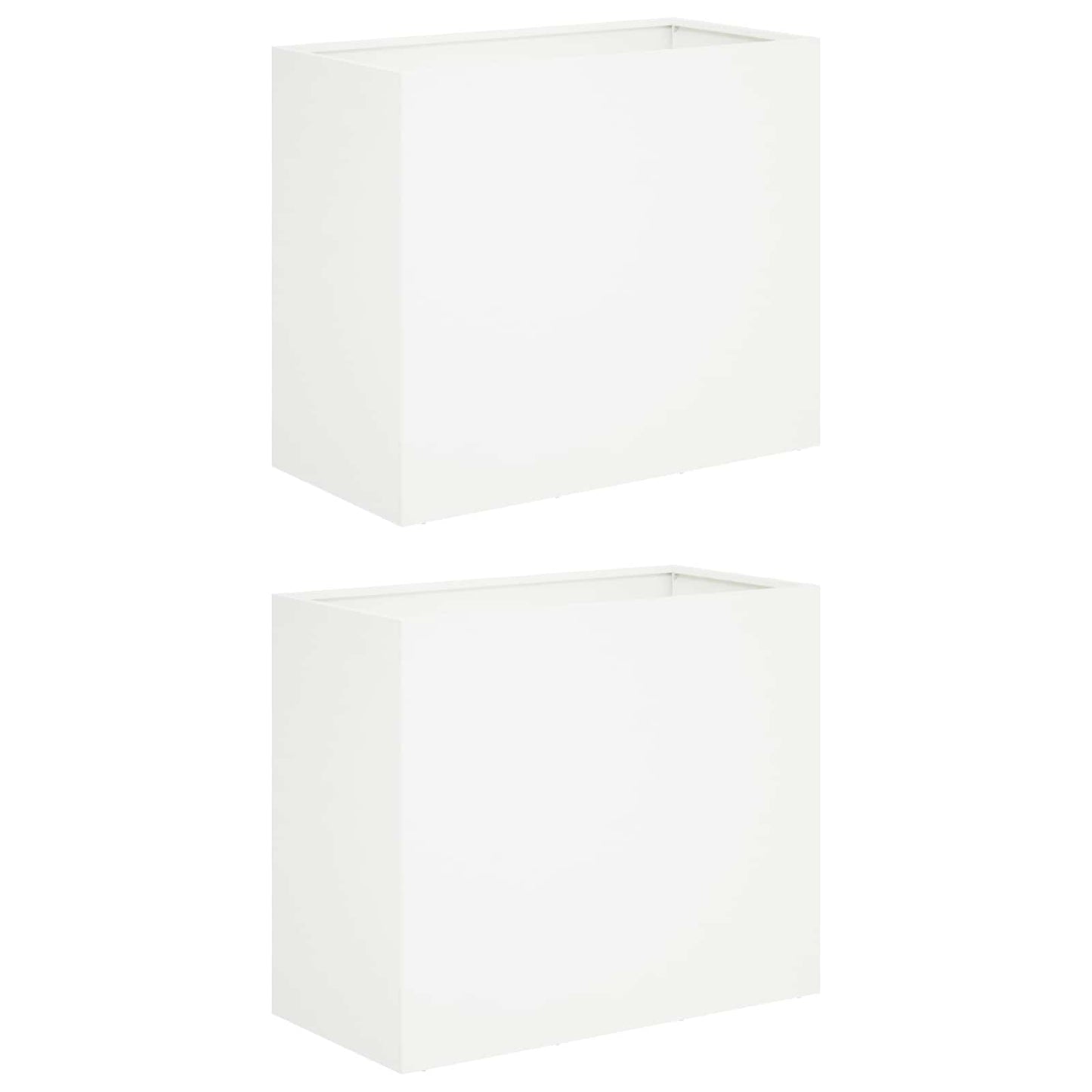 Kerti cserép 2 db Fehér 60 x 30 x 40 cm Hidegen hengerelt acél