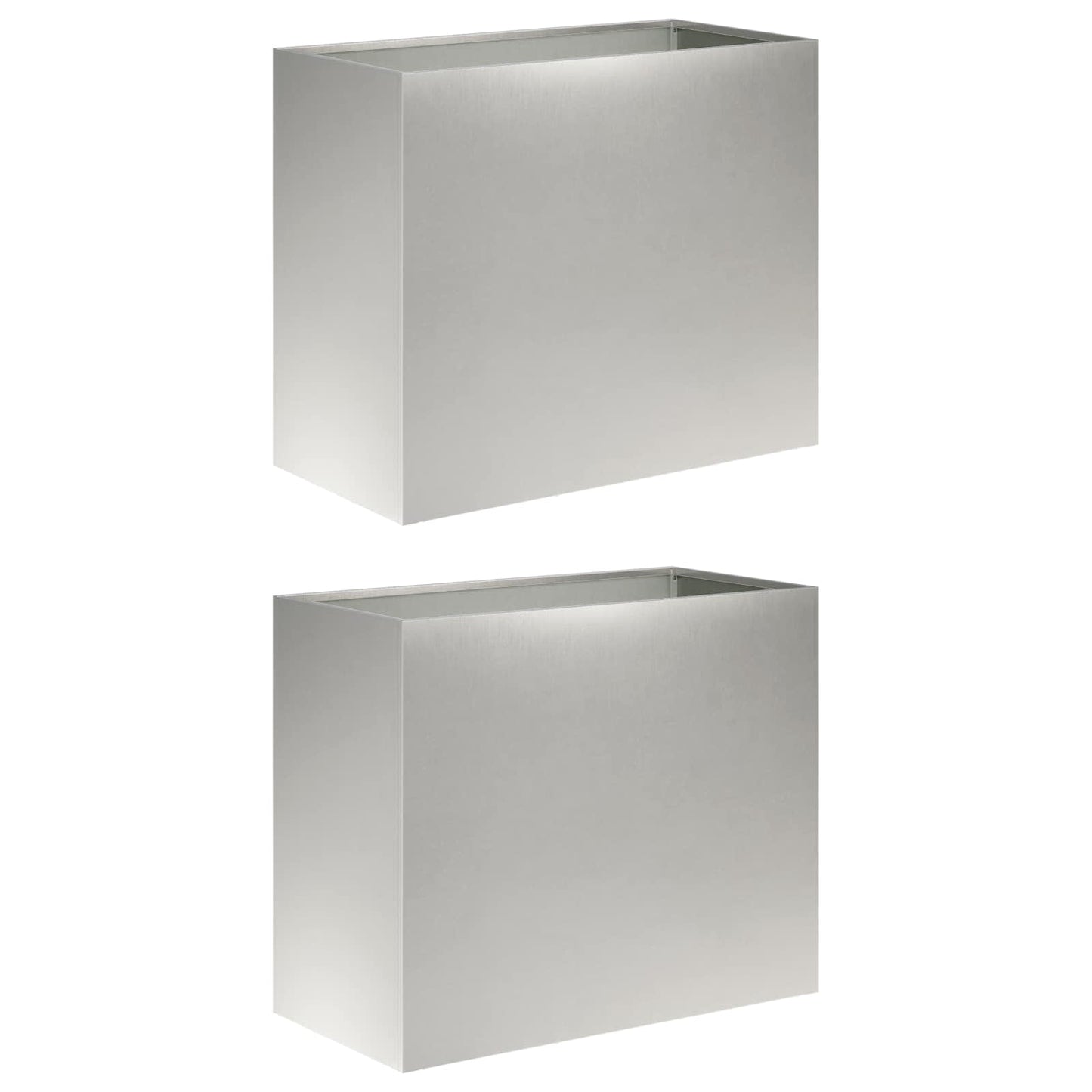 Kerti cserép 2 db Ezüst 60 x 30 x 40 cm Rozsdamentes Acél
