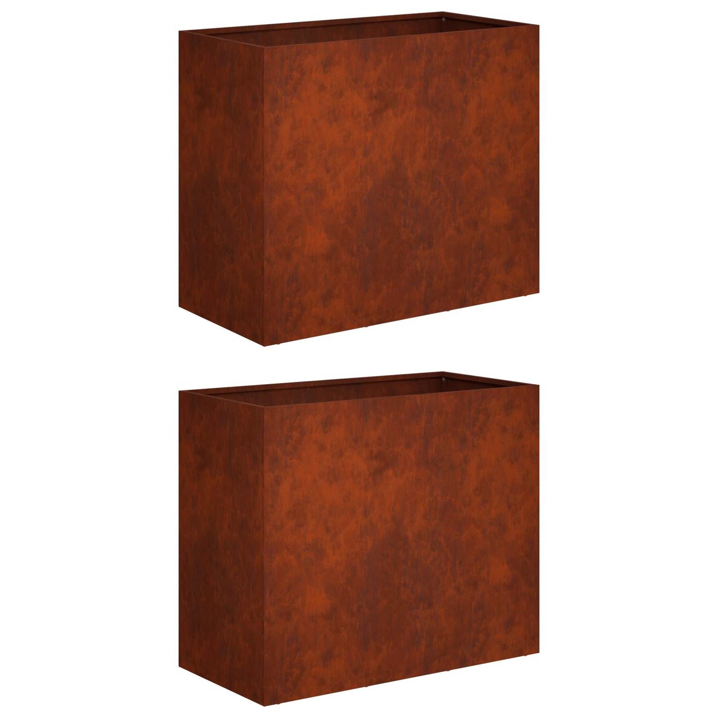 Kerti cserép 2 db Rozsdás 60 x 30 x 50 cm Időjárásálló Acél