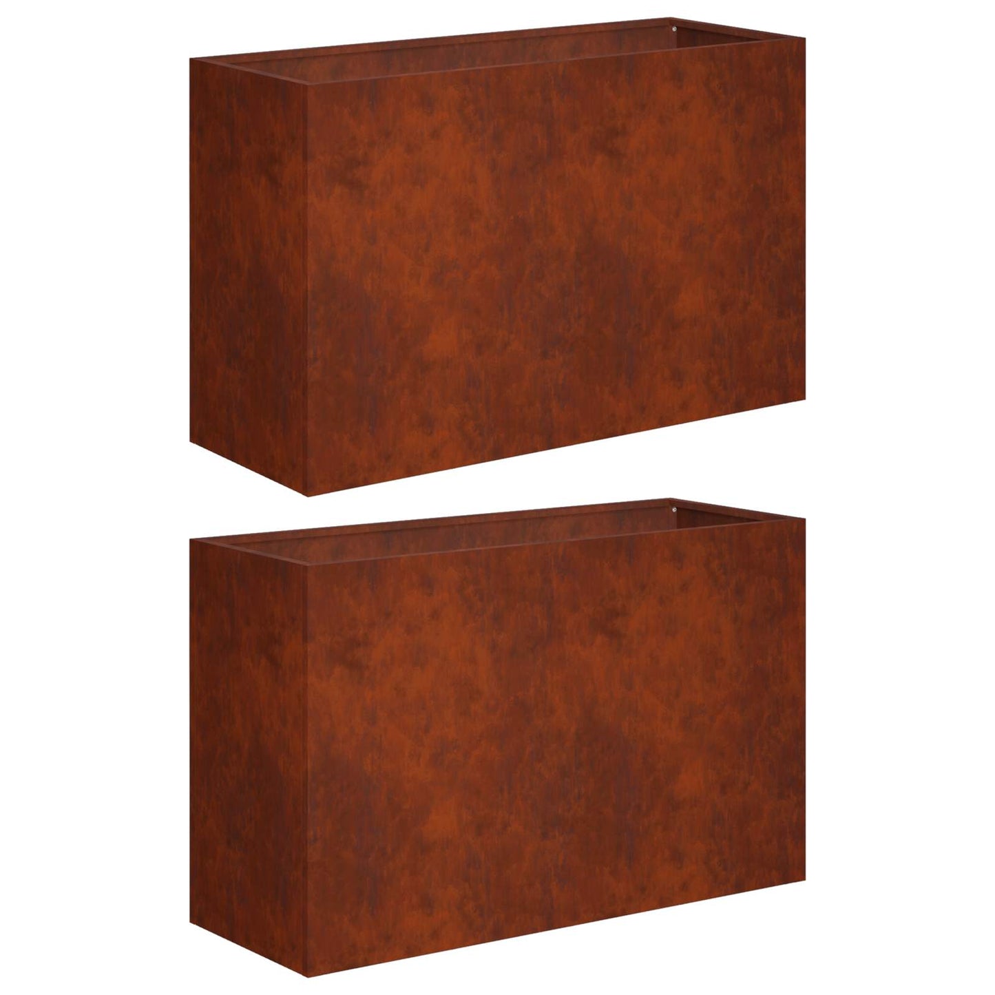 Kerti cserép 2 db Rozsdás 80 x 30 x 40 cm Időjárásálló Acél
