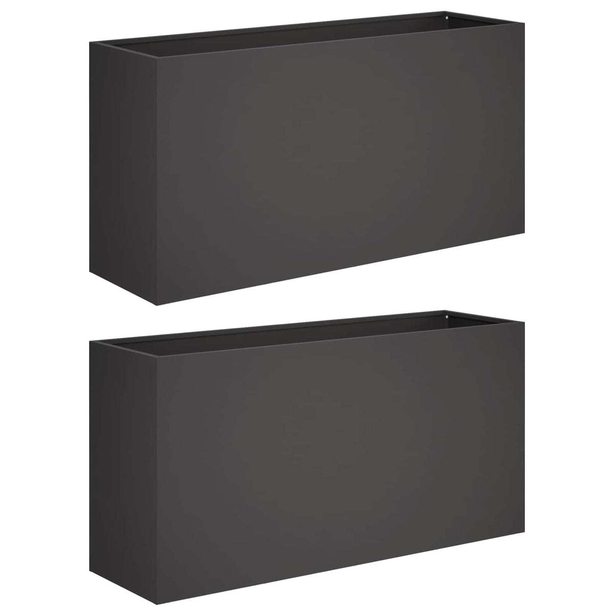 Kerti cserép 2 db Fekete 100 x 30 x 50 cm