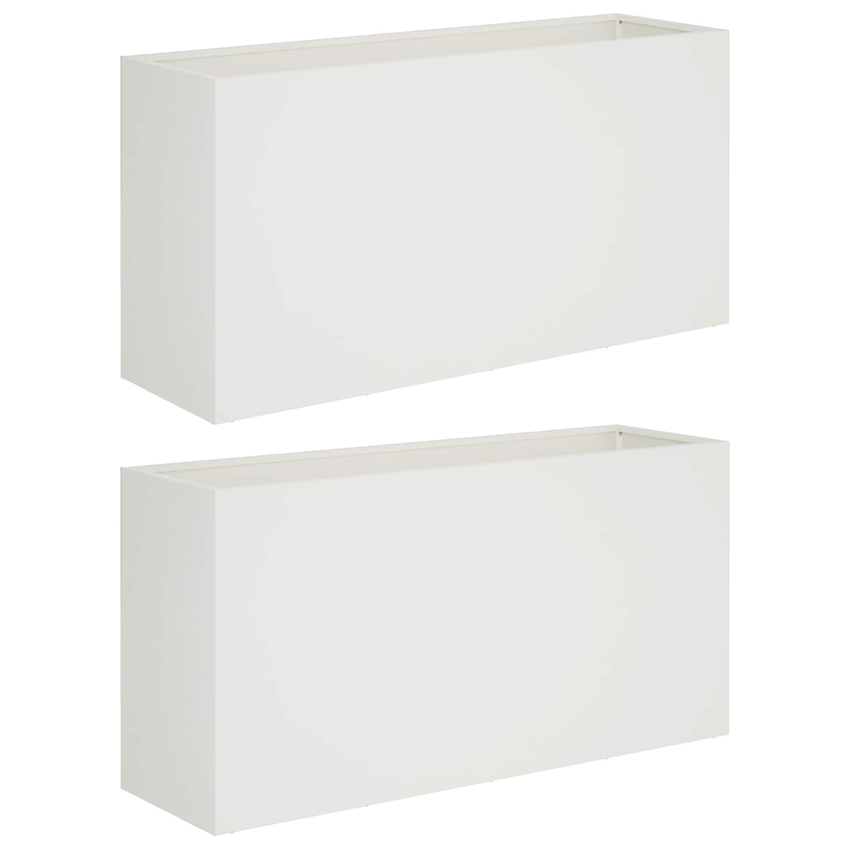 Kerti cserép 2 db Fehér 100 x 30 x 50 cm Hidegen hengerelt acél