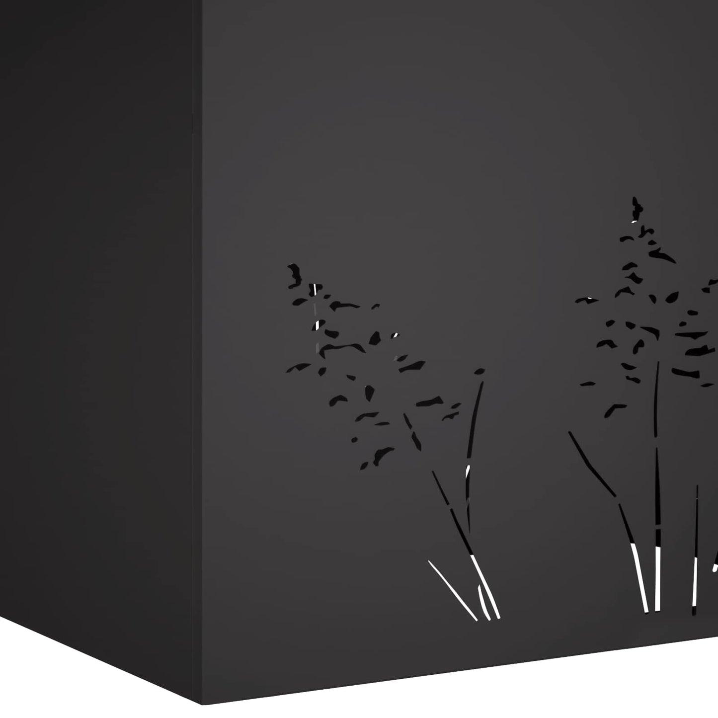Kerti cserép 2 db Fekete 80 x 20 x 49 cm Hidegen hengerelt acél