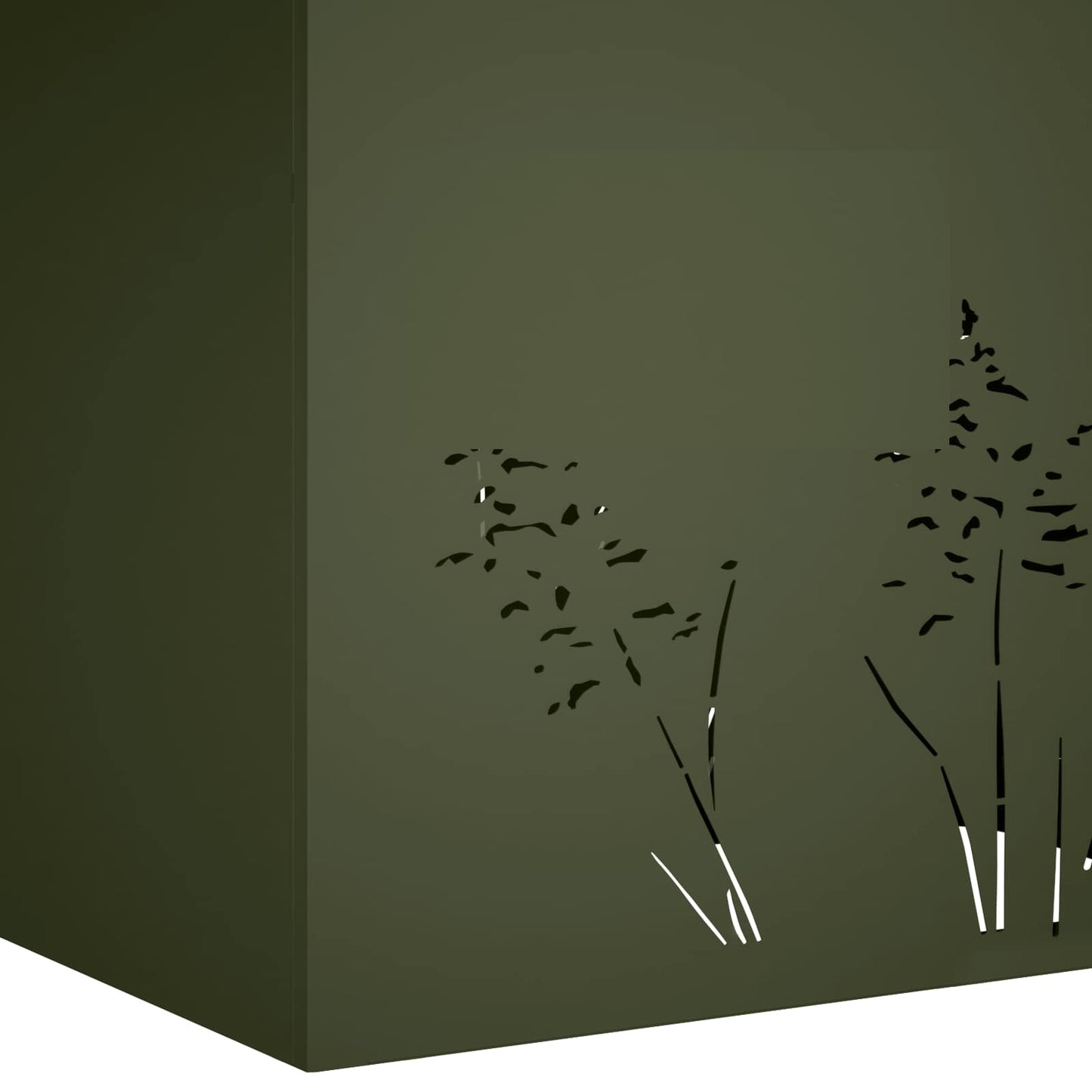 Kerti cserép Olajzöld 80 x 20 x 49 cm Hidegen hengerelt acél