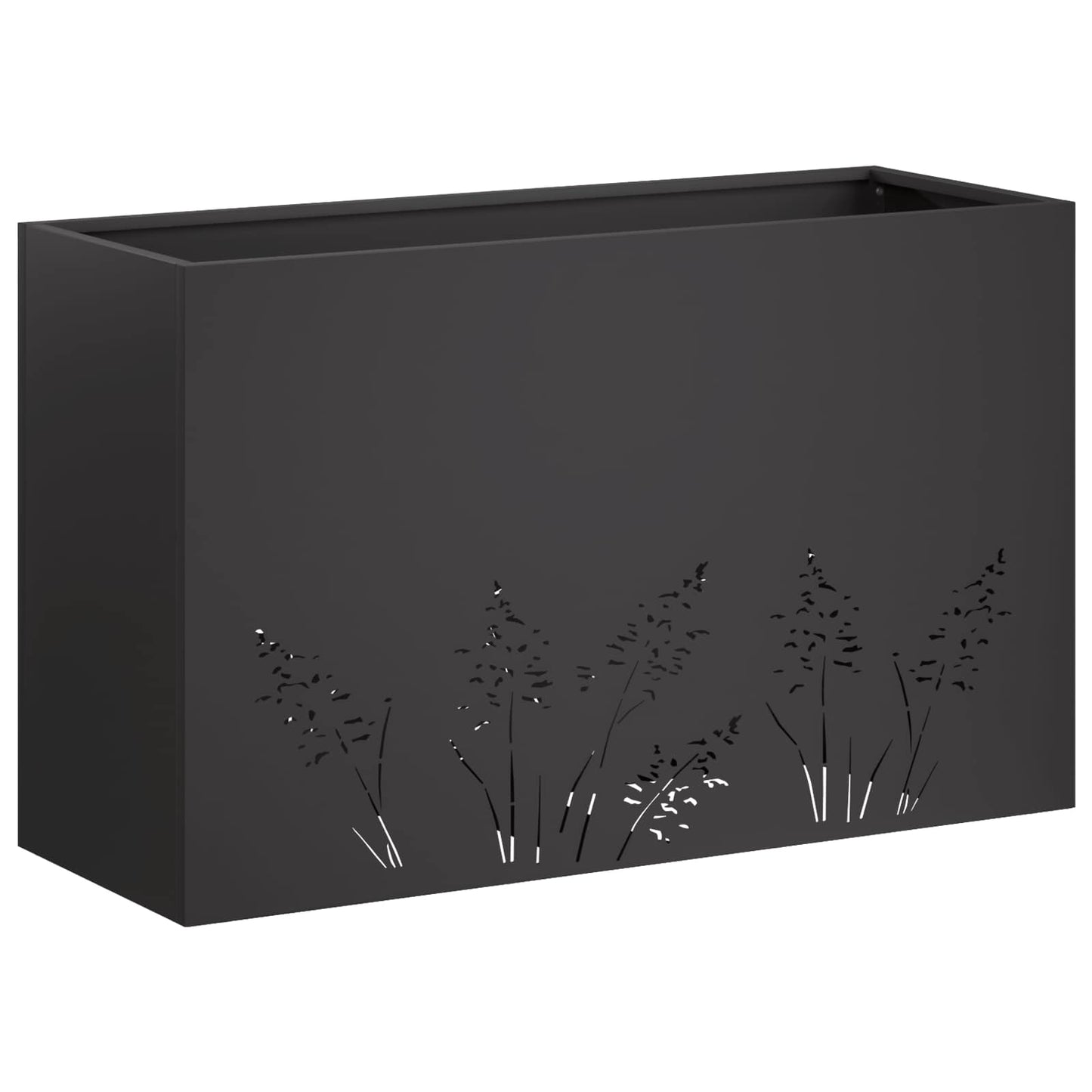 Kerti cserép 2 db Fekete 80 x 30 x 49 cm Hidegen hengerelt acél