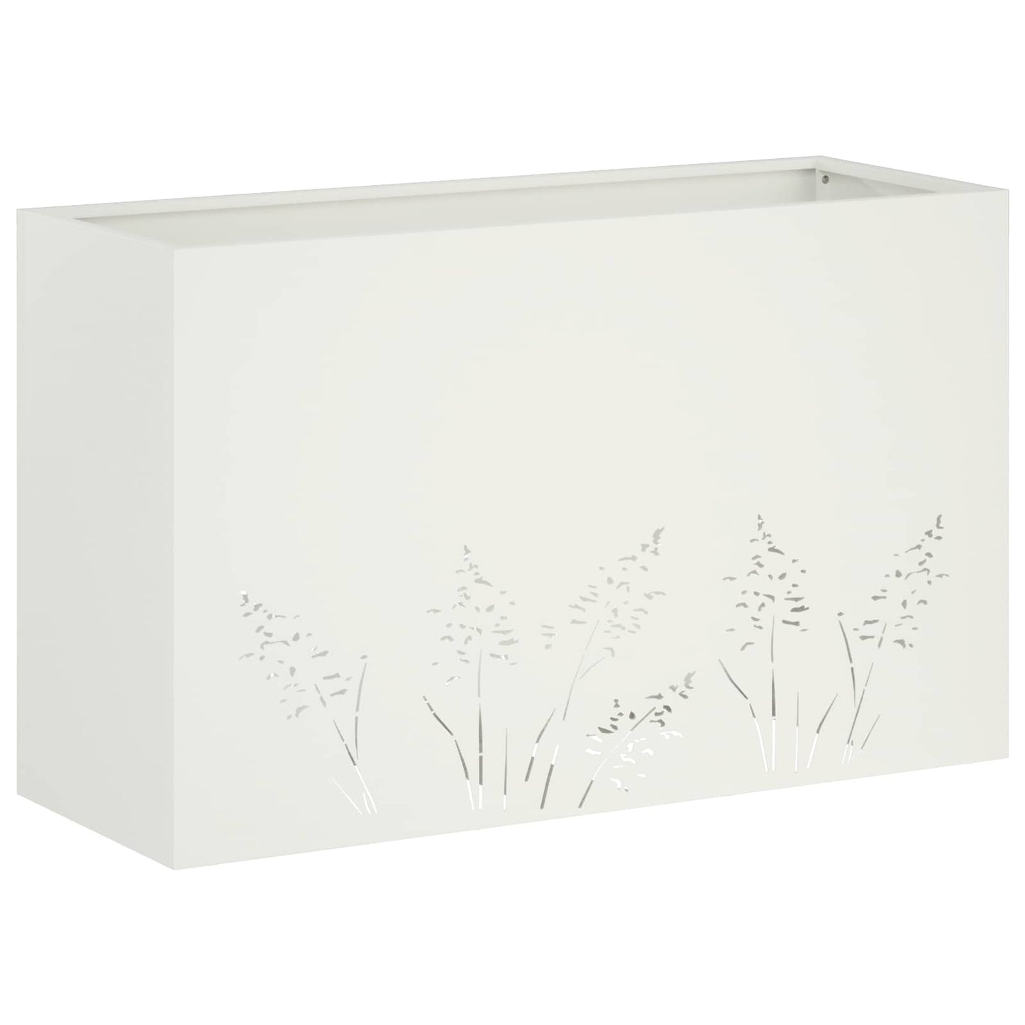 Kerti cserép 2 db Fehér 80 x 30 x 49 cm Hidegen hengerelt acél