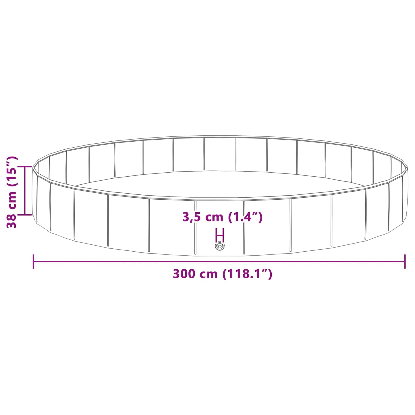 Kutyás Medence Piros Ø300 x 38 cm Tömör PVC