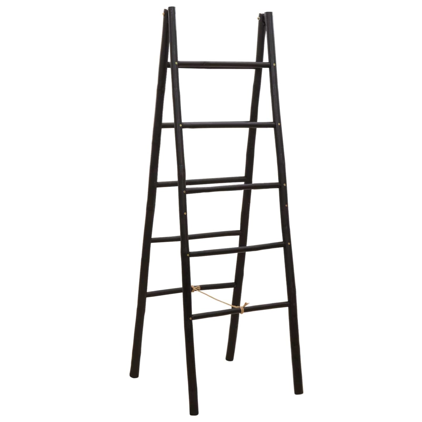 Kétoldalas takaró létra Fekete 50 x 50 x 159 cm Bambusz