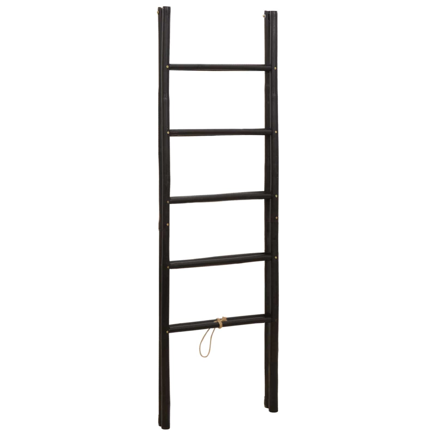 Kétoldalas takaró létra Fekete 50 x 50 x 159 cm Bambusz