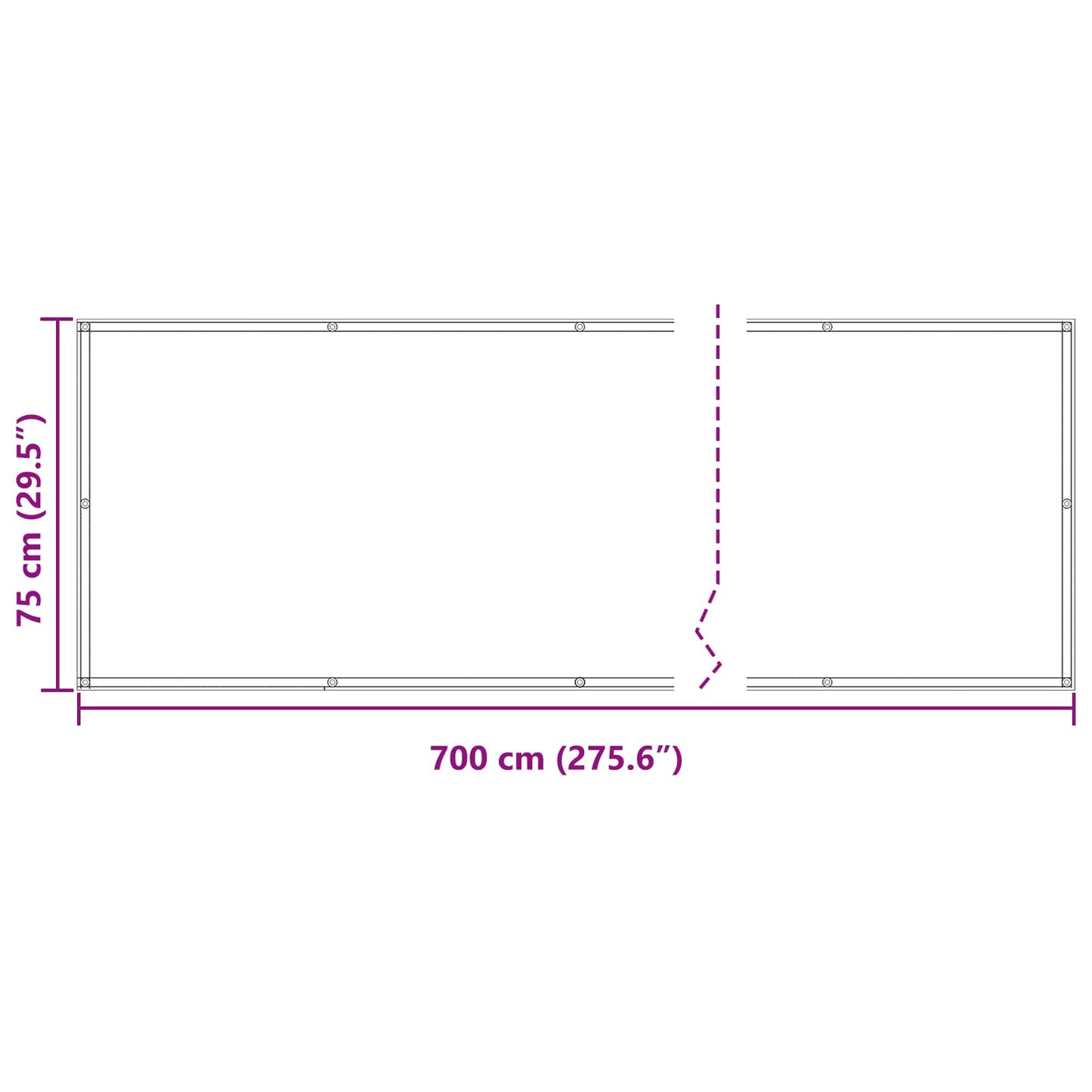 Erkély Szúnyogháló Burgundi 75 x 700 cm PU bevonatos oxford alu