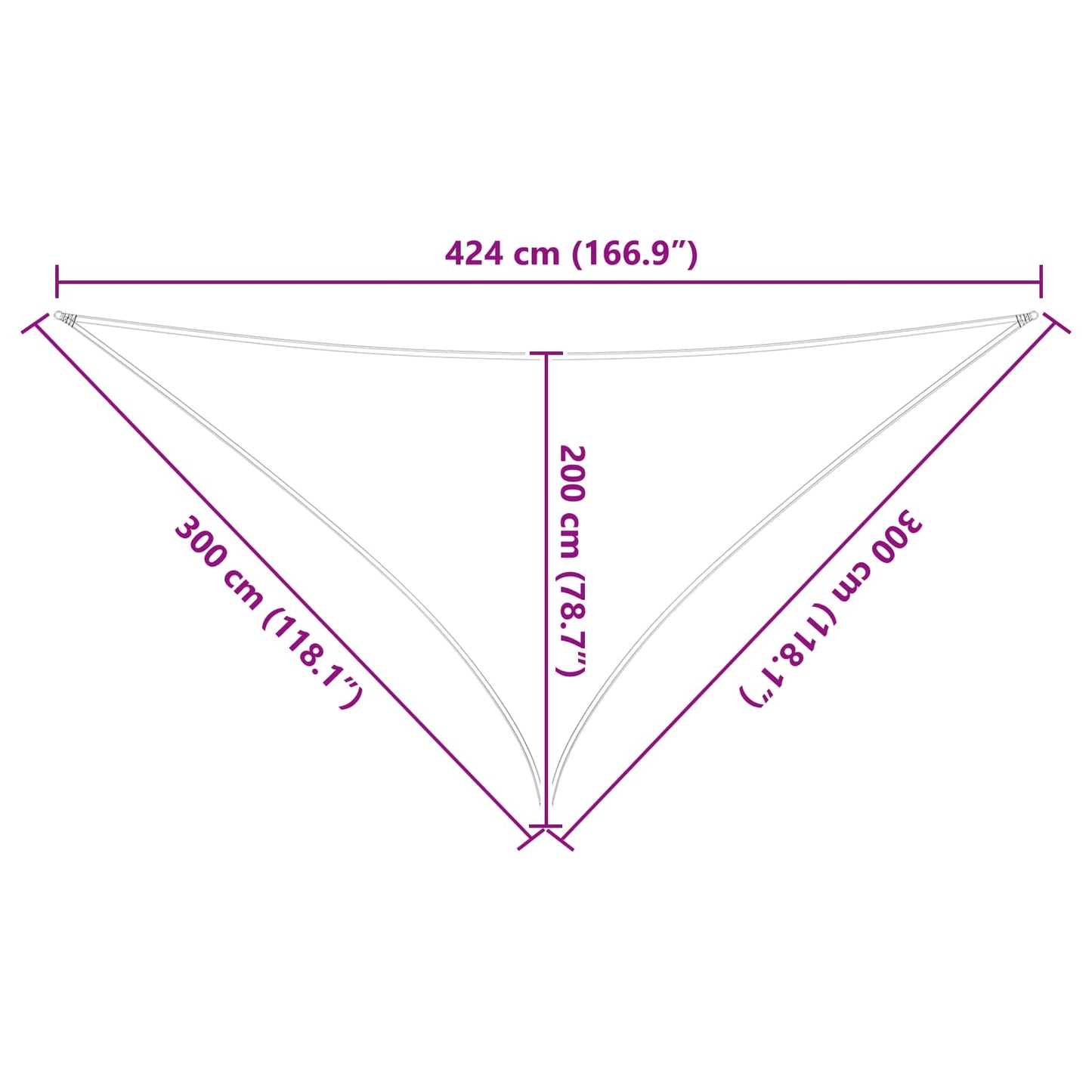 Napernyő vitorla Narancs és Barna 3 x 3 x 4,24 m
