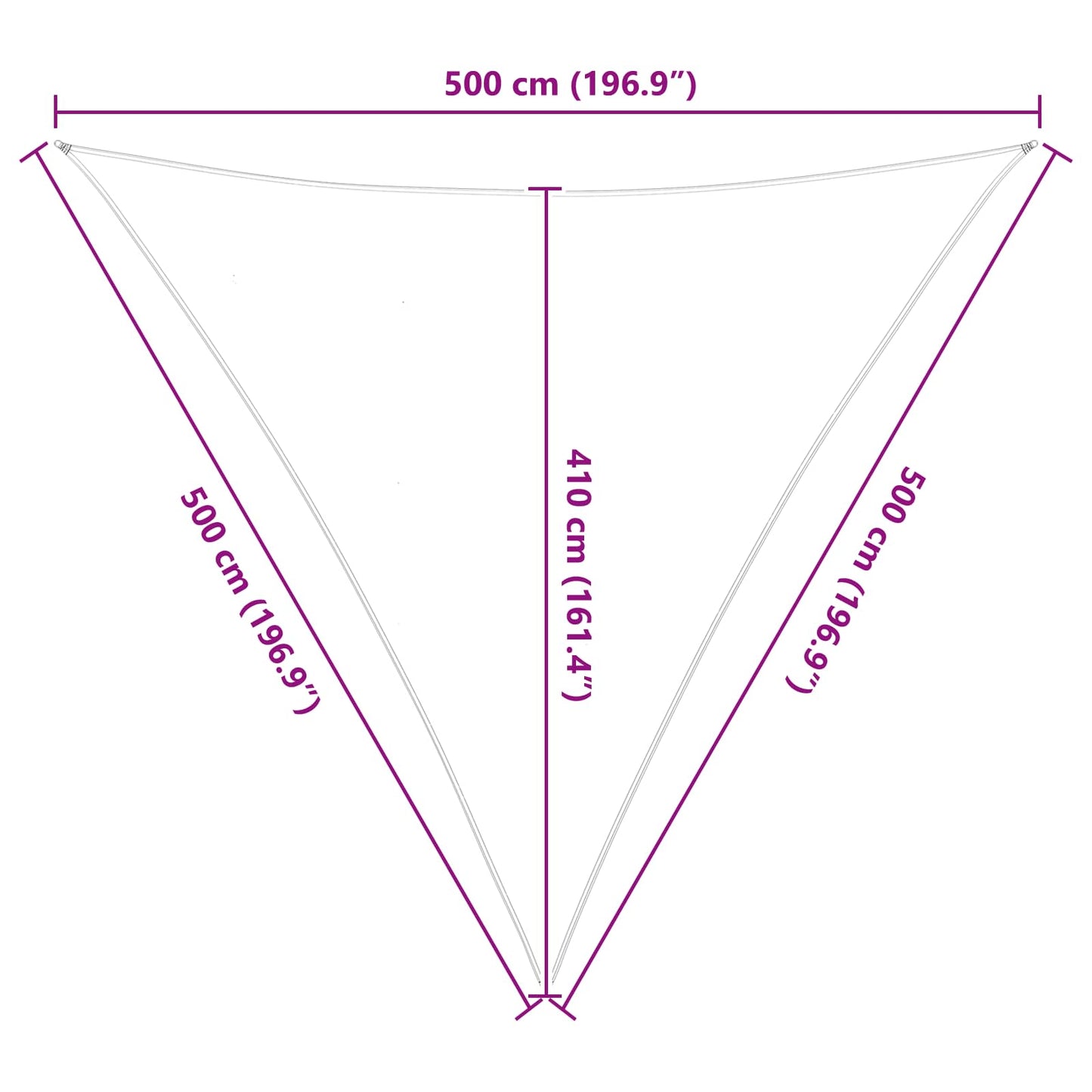 Napernyő vitorla Narancs és Barna 5 x 5 x 5 m