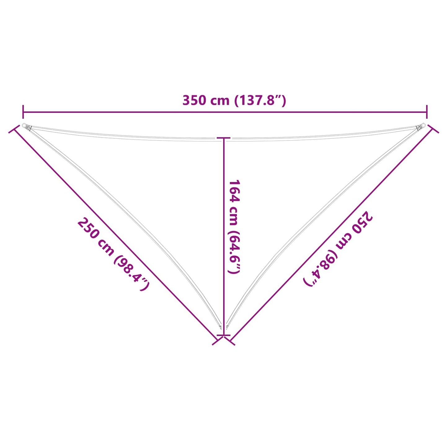 Napernyő vitorla Sárga és Fehér 2,5 x 2,5 x 3,5 m