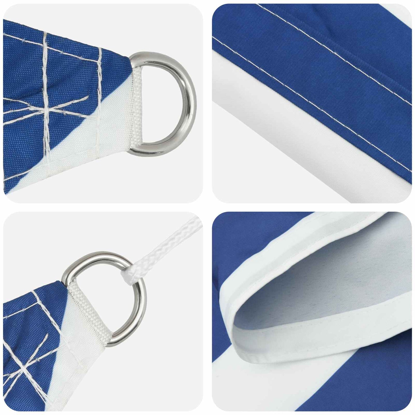 Napernyő vitorla Kék és Fehér 4 x 4 x 4 m