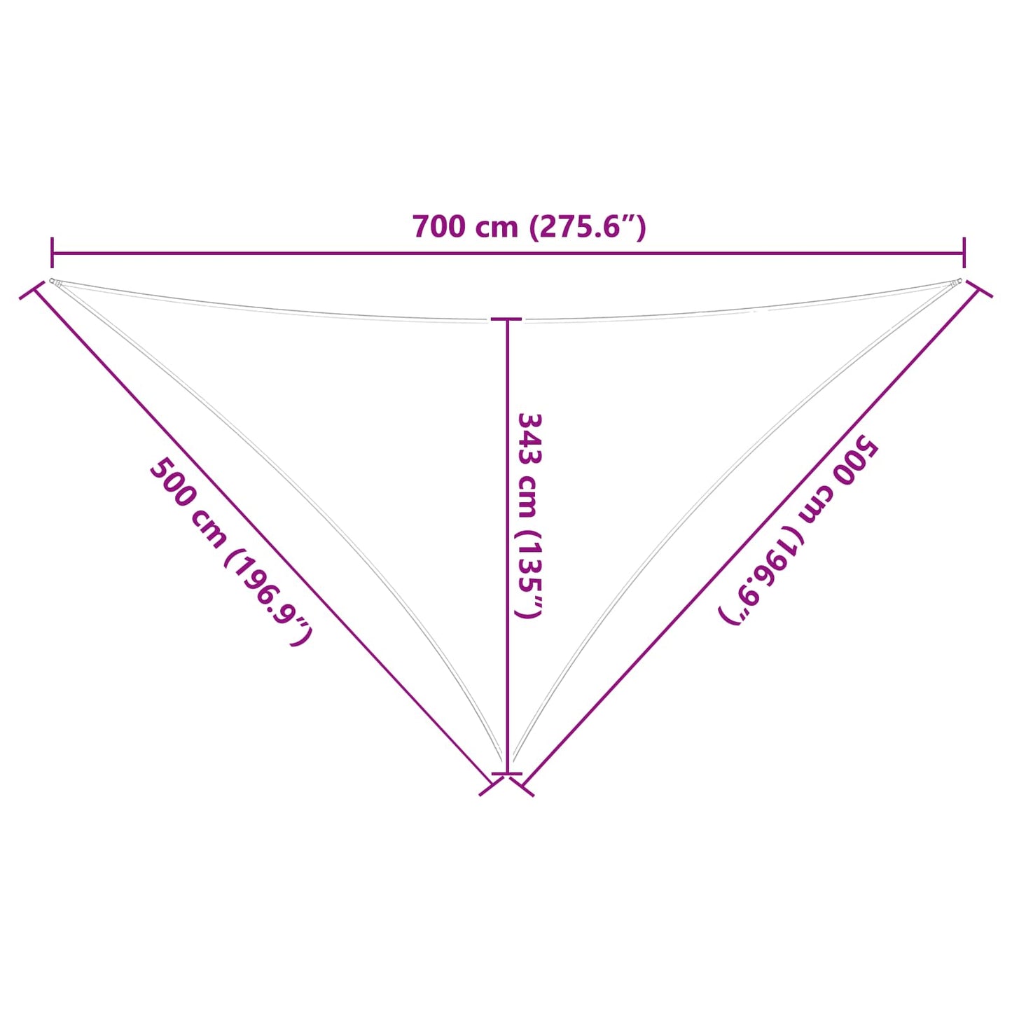 Napernyő vitorla Világosszürke és fehér 7 x 5 x 5 m