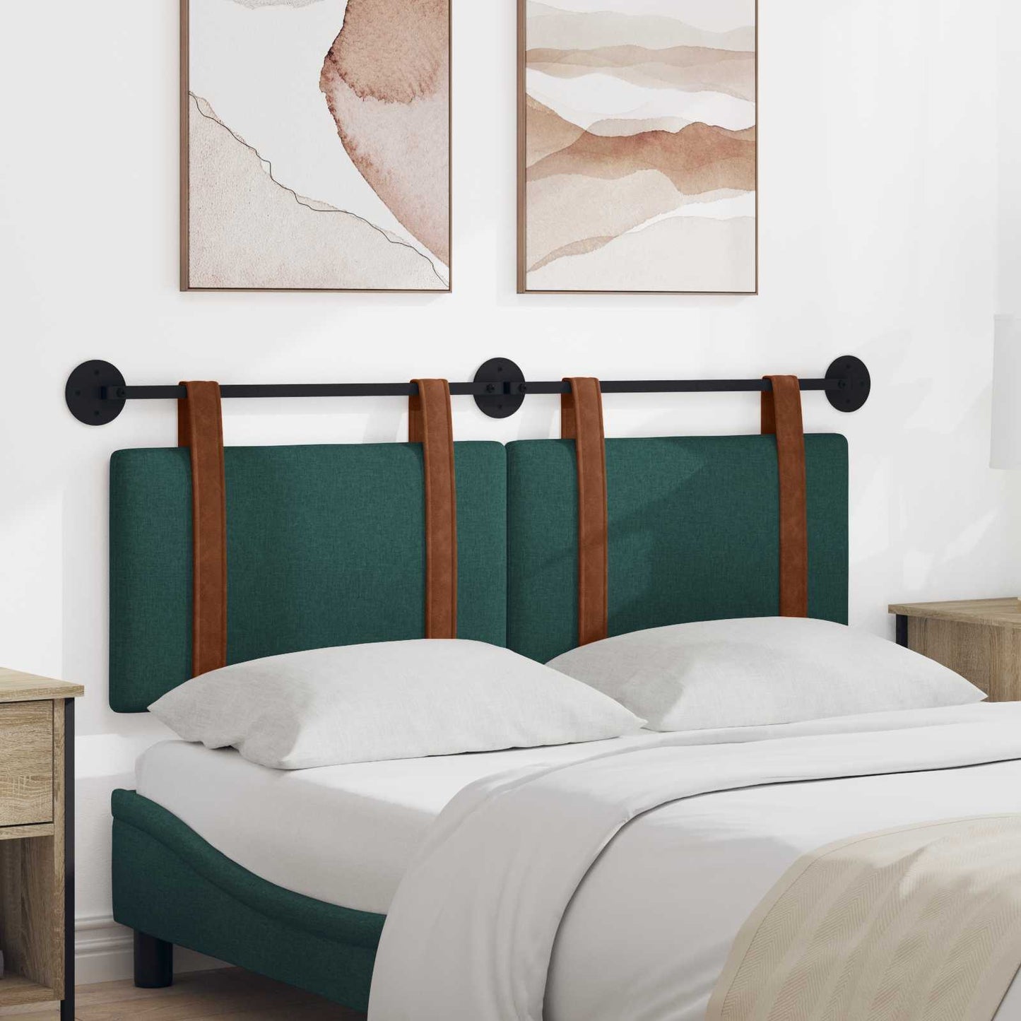 Fali Fejtámla Egyszínű Sötétzöld 130 x 55 x 5 cm Antik PU