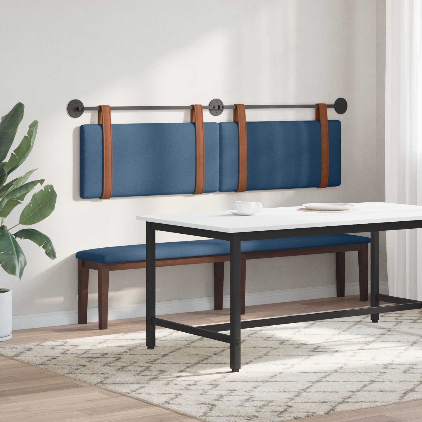 Fali Fejtámla Falra szerelhető Kék 190 x 55 x 5 cm Antik PU