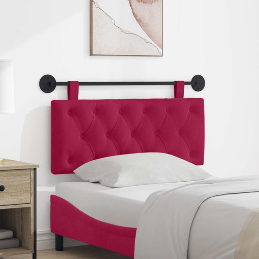 Függesztett ágyfej LED fényekkel Bordó Bársony