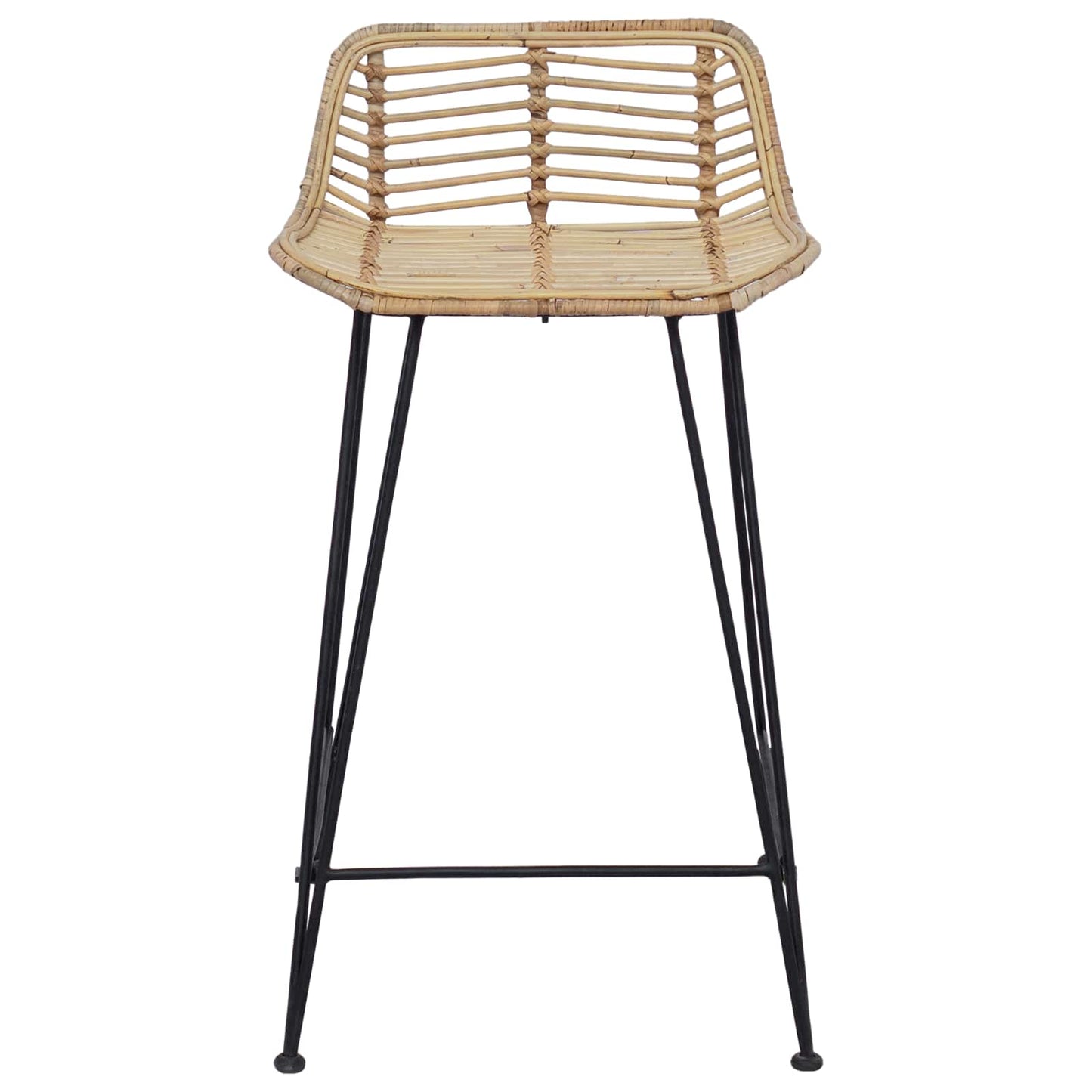 Bárszék 2 pcs Természetes 44 x 45 x 76 cm Rattan és acél