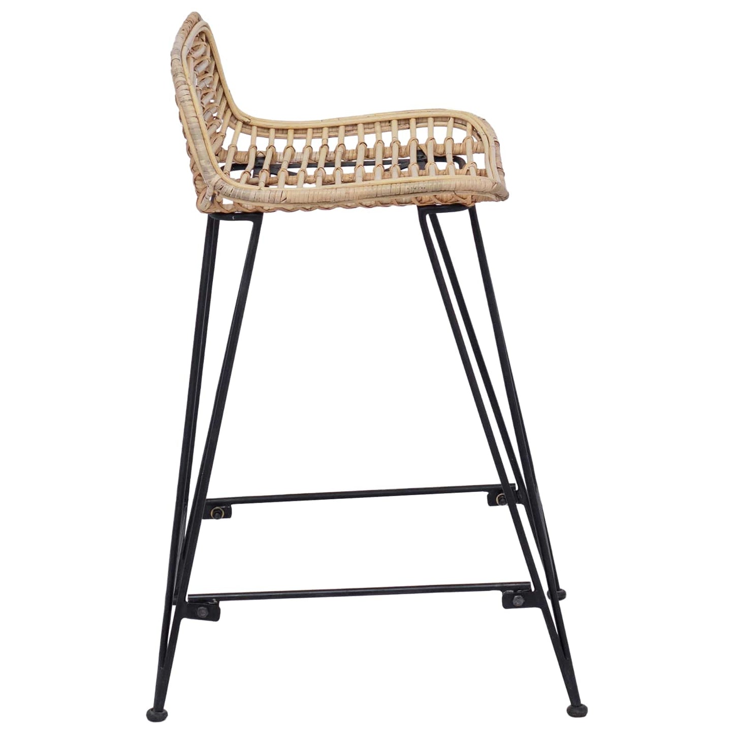 Bárszék 2 pcs Természetes 44 x 45 x 76 cm Rattan és acél