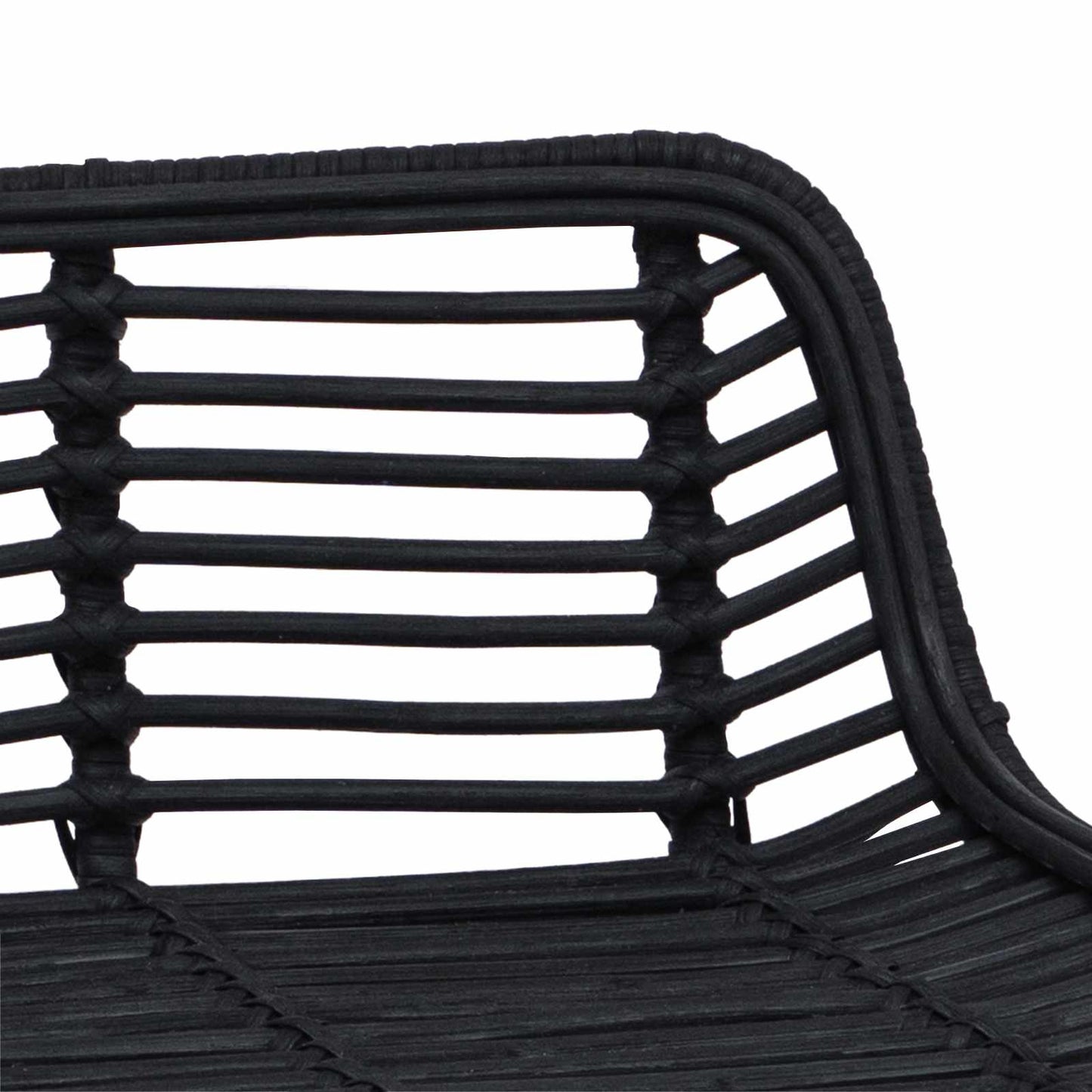 Bárszék 2 pcs Fekete 44 x 45 x 76 cm Rattan és acél