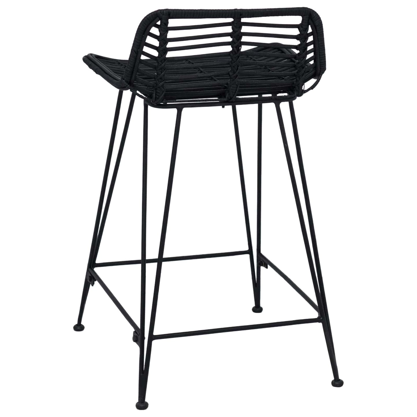 Bárszék 2 pcs Fekete 44 x 45 x 76 cm Rattan és acél