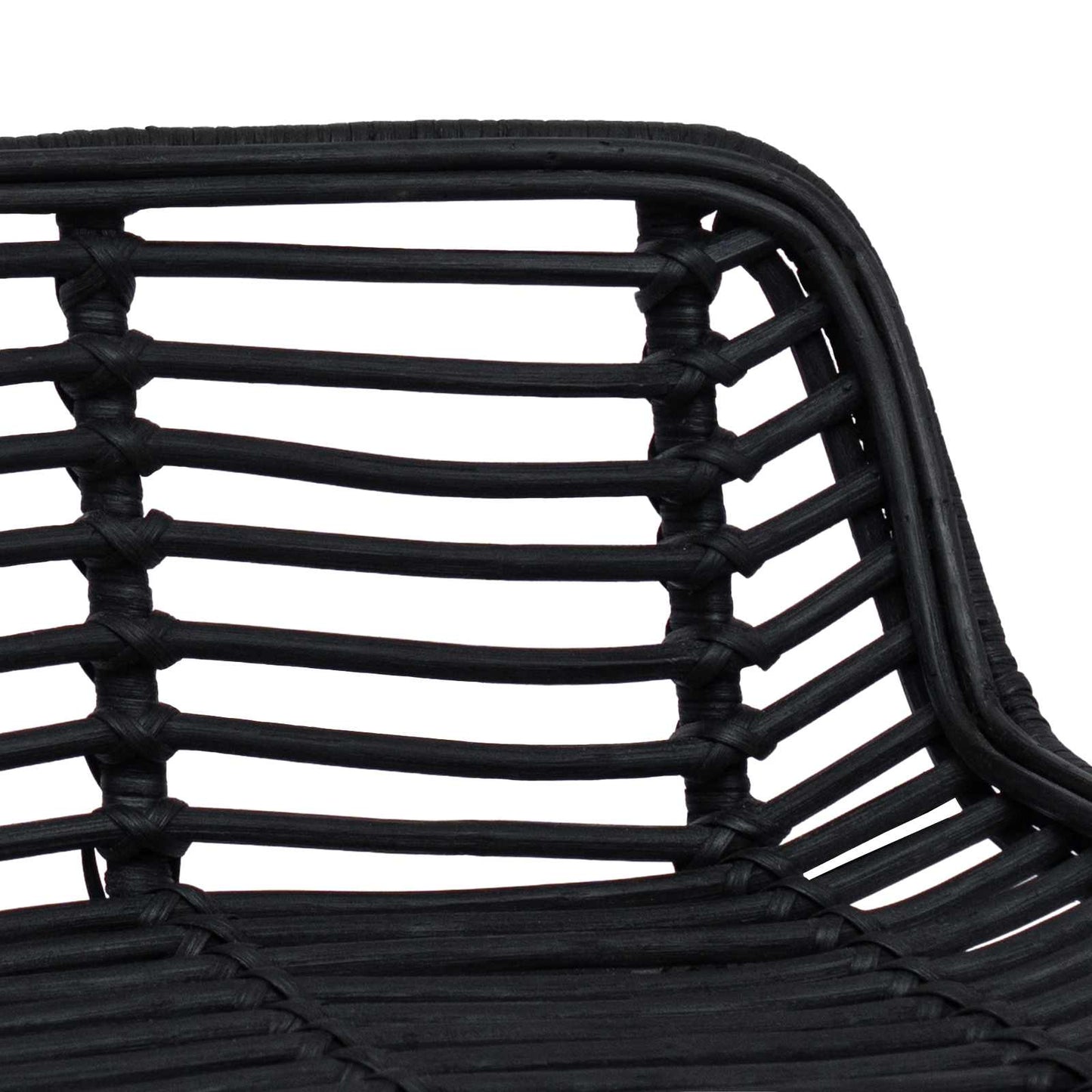 Bárszék 2 pcs Fekete 44 x 46 x 91 cm Rattan és acél
