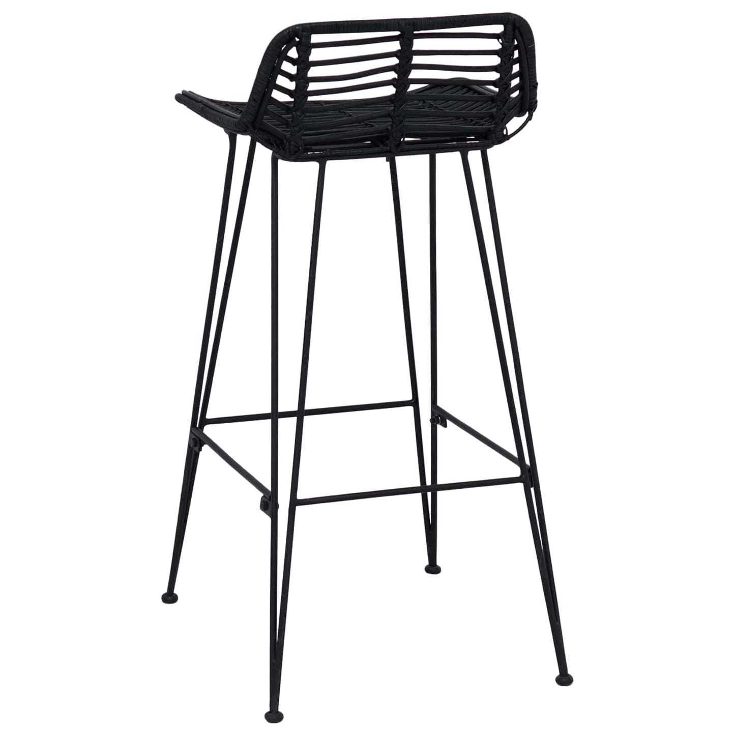 Bárszék 2 pcs Fekete 44 x 46 x 91 cm Rattan és acél