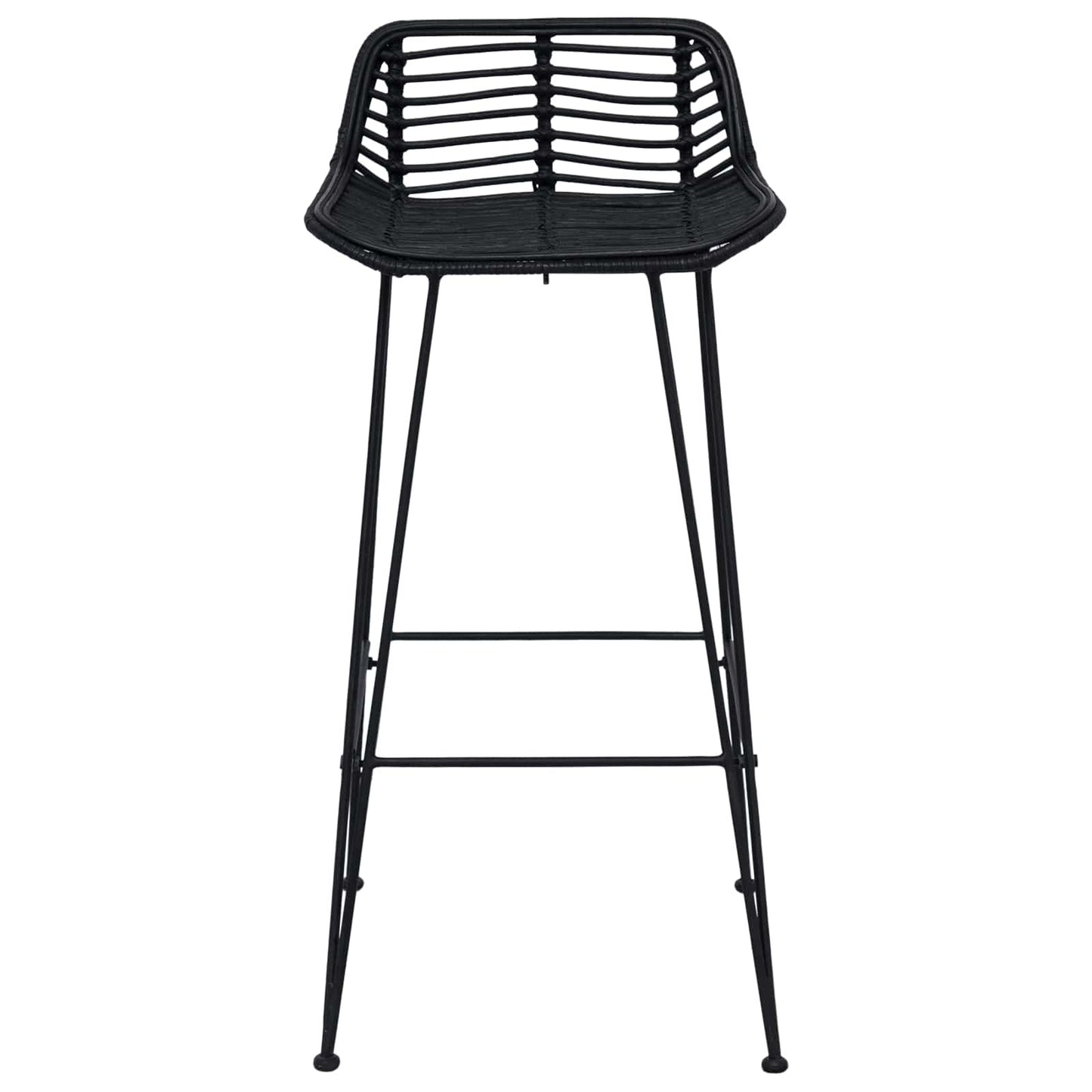 Bárszék 2 pcs Fekete 44 x 46 x 91 cm Rattan és acél