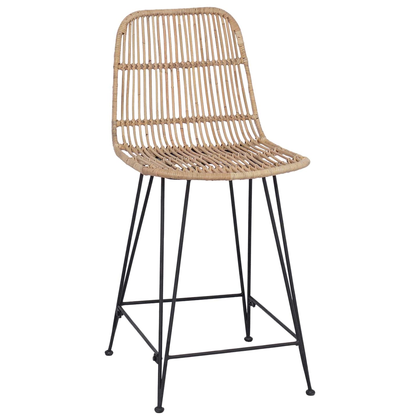 Bárszék 2 pcs Természetes 44 x 54 x 96 cm Rattan és acél