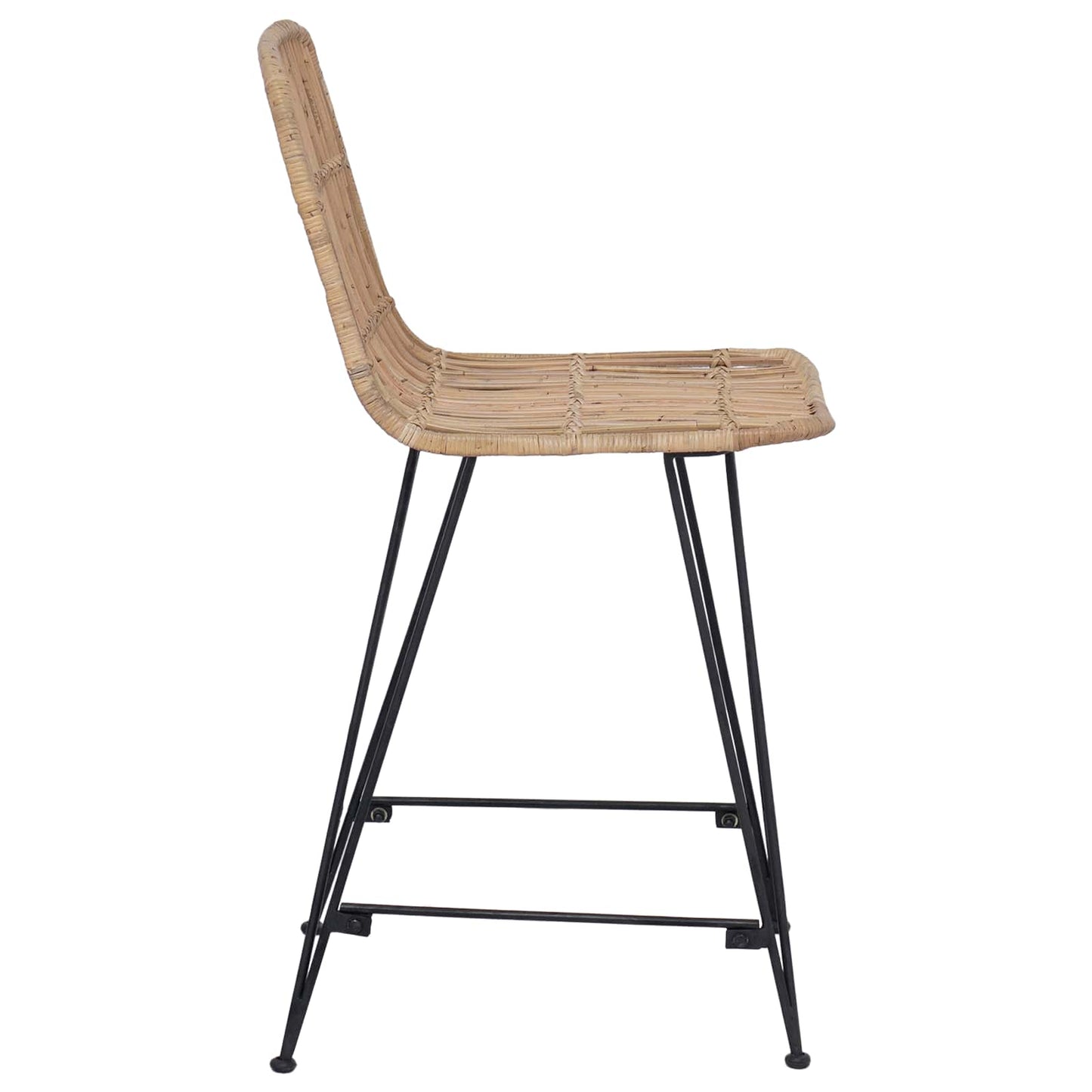 Bárszék 2 pcs Természetes 44 x 54 x 96 cm Rattan és acél
