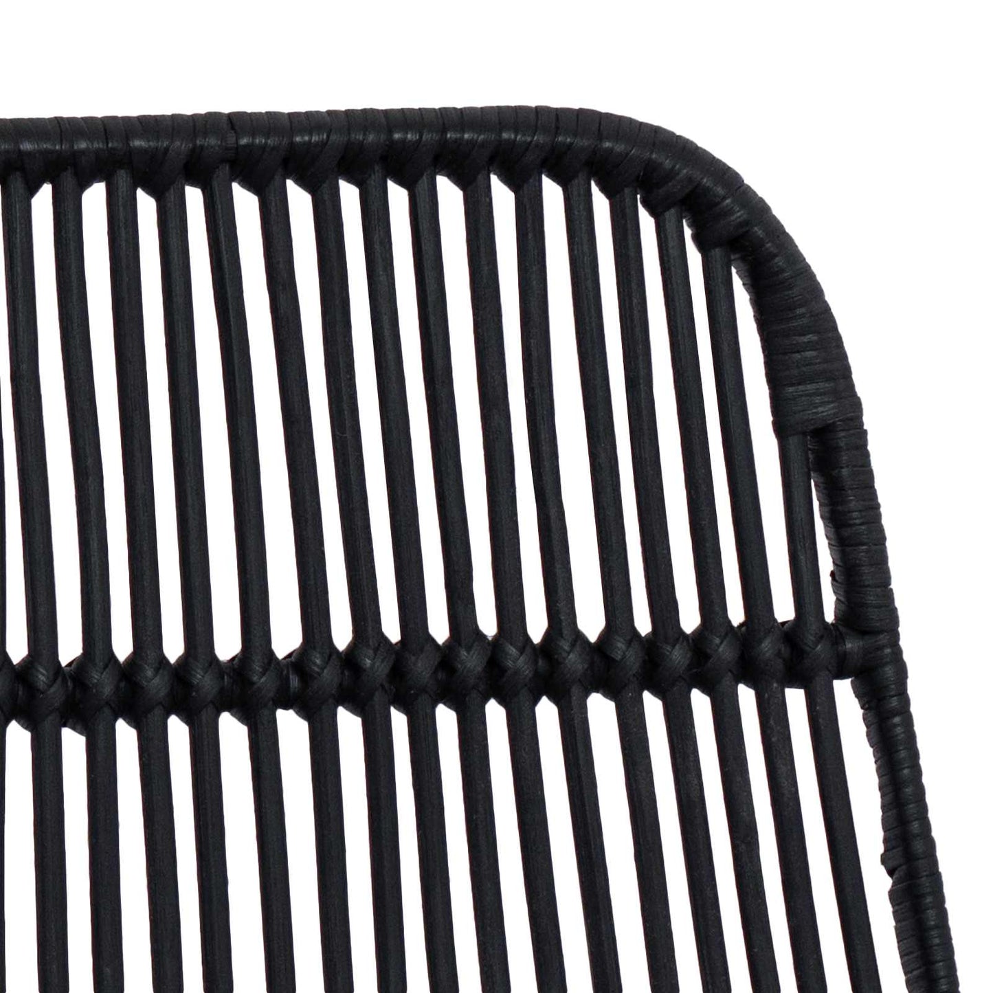 Bárszék 2 pcs Fekete 44 x 54 x 96 cm Rattan és acél