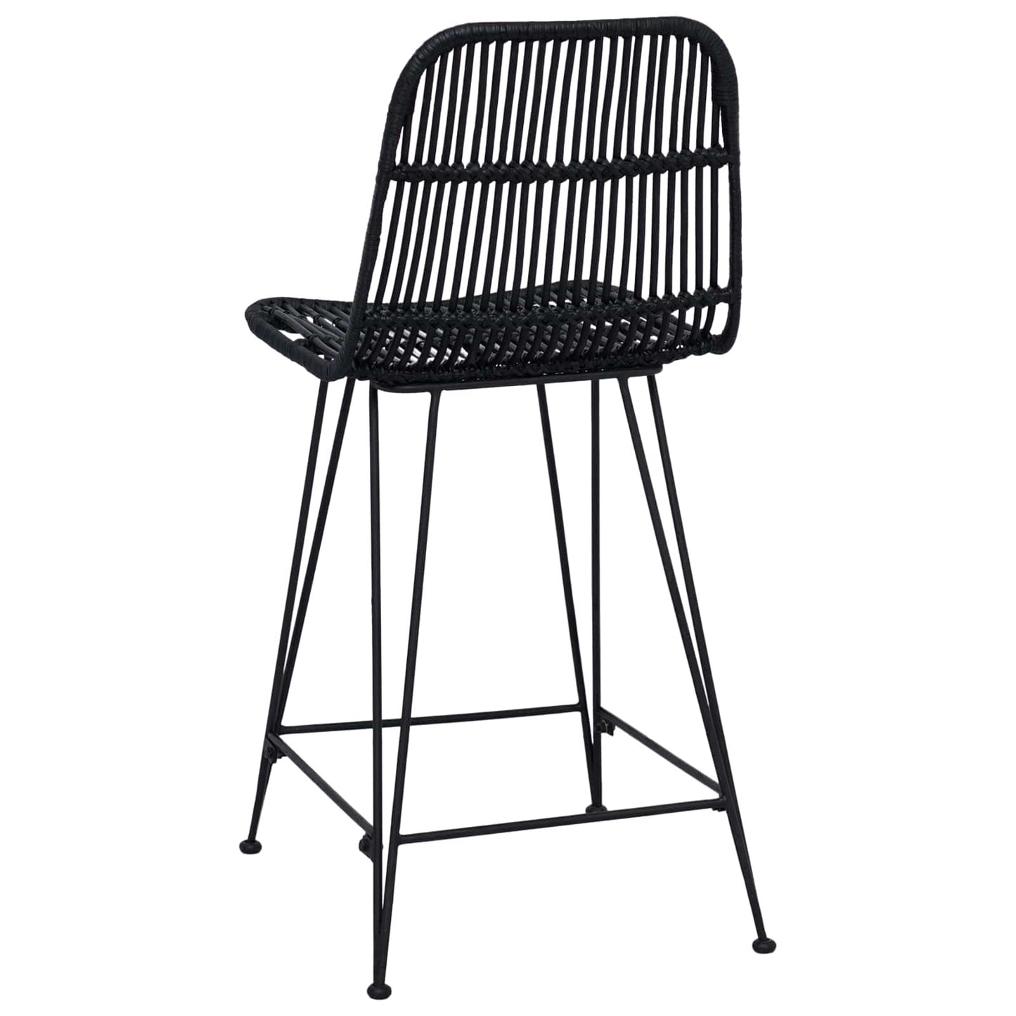 Bárszék 2 pcs Fekete 44 x 54 x 96 cm Rattan és acél