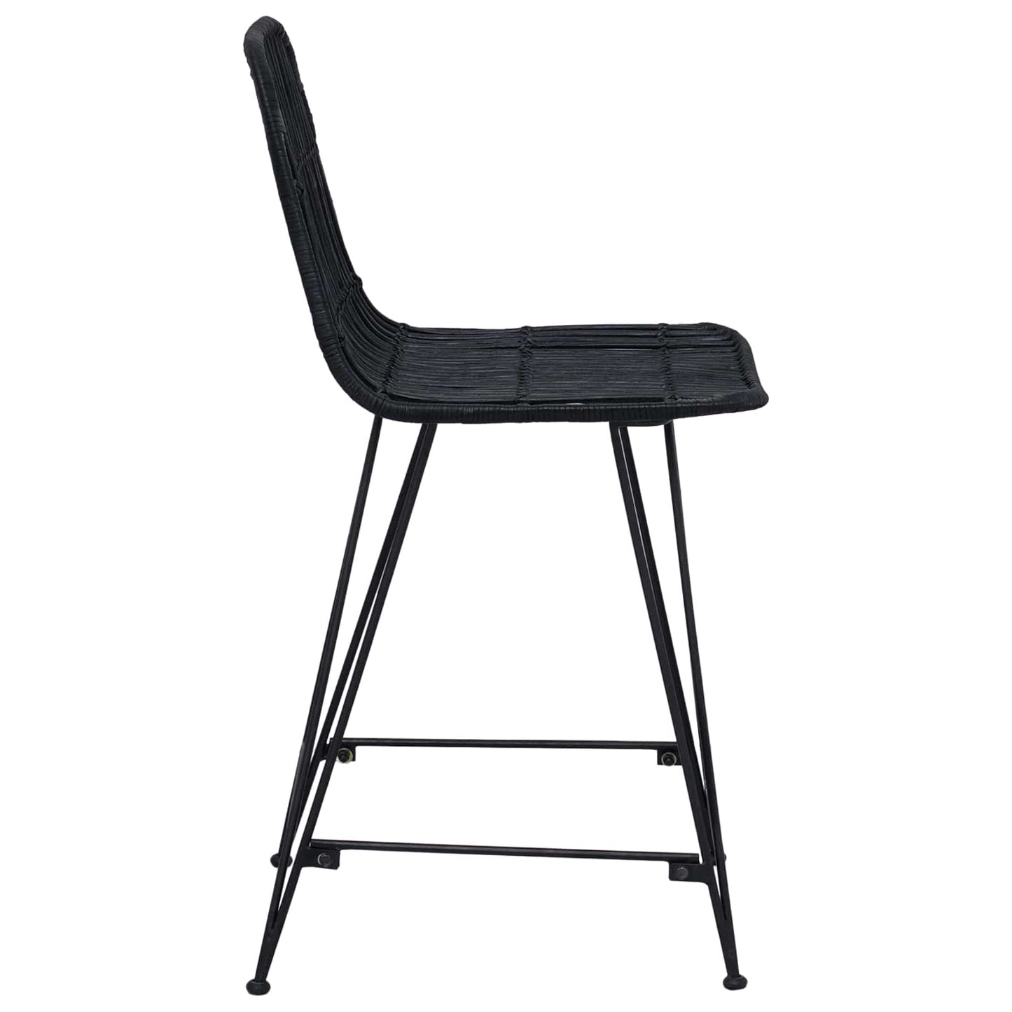 Bárszék 2 pcs Fekete 44 x 54 x 96 cm Rattan és acél