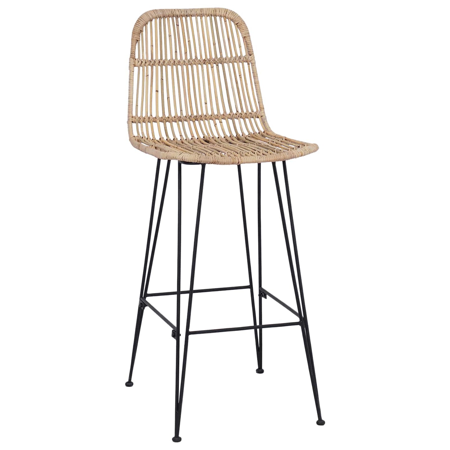 Bárszék 2 pcs Természetes 44 x 55 x 109 cm Rattan és acél