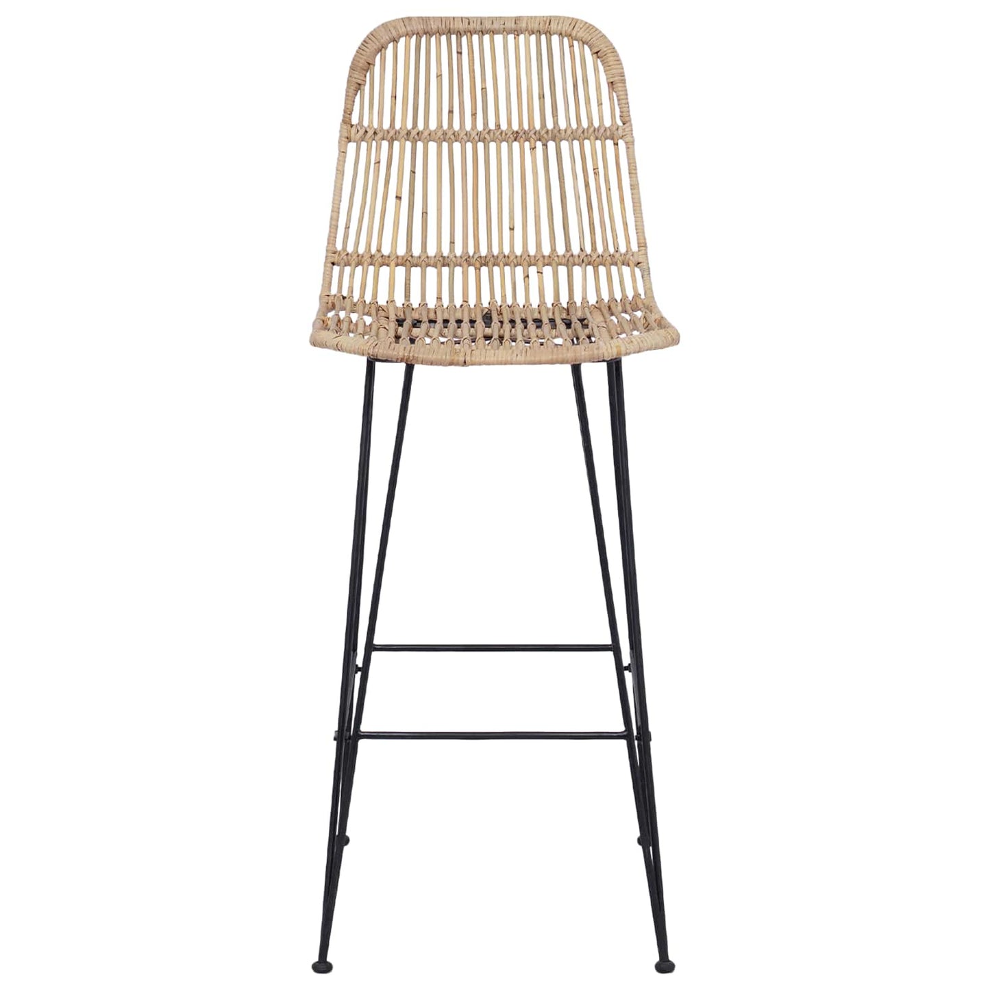 Bárszék 2 pcs Természetes 44 x 55 x 109 cm Rattan és acél