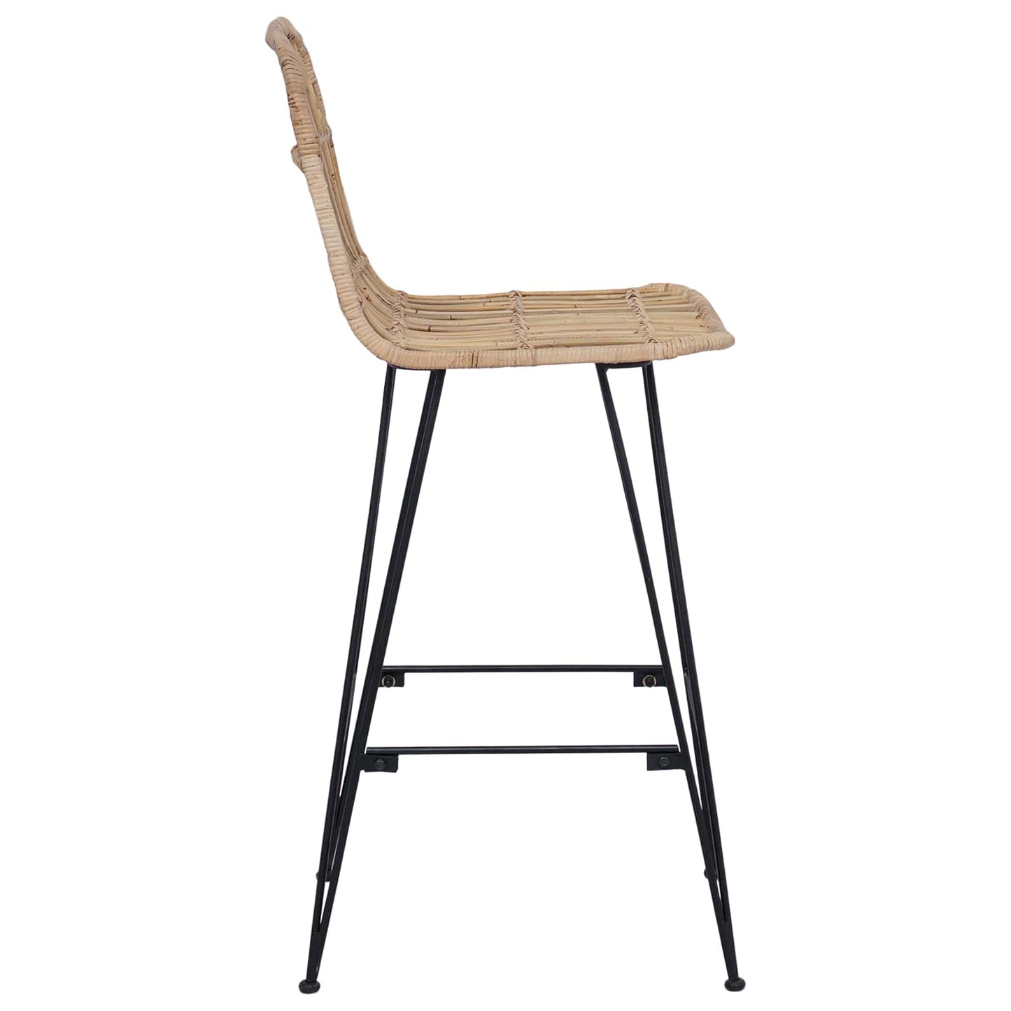 Bárszék 2 pcs Természetes 44 x 55 x 109 cm Rattan és acél