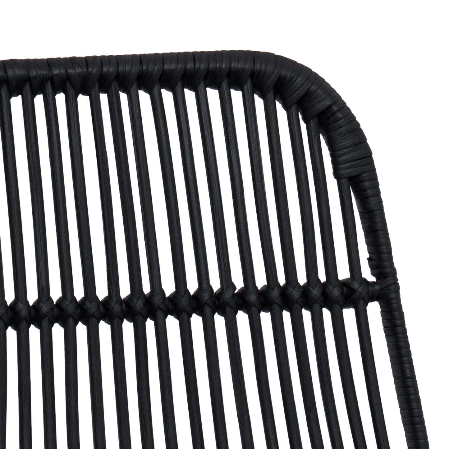 Bárszék 2 pcs Fekete 44 x 55 x 109 cm Rattan és acél