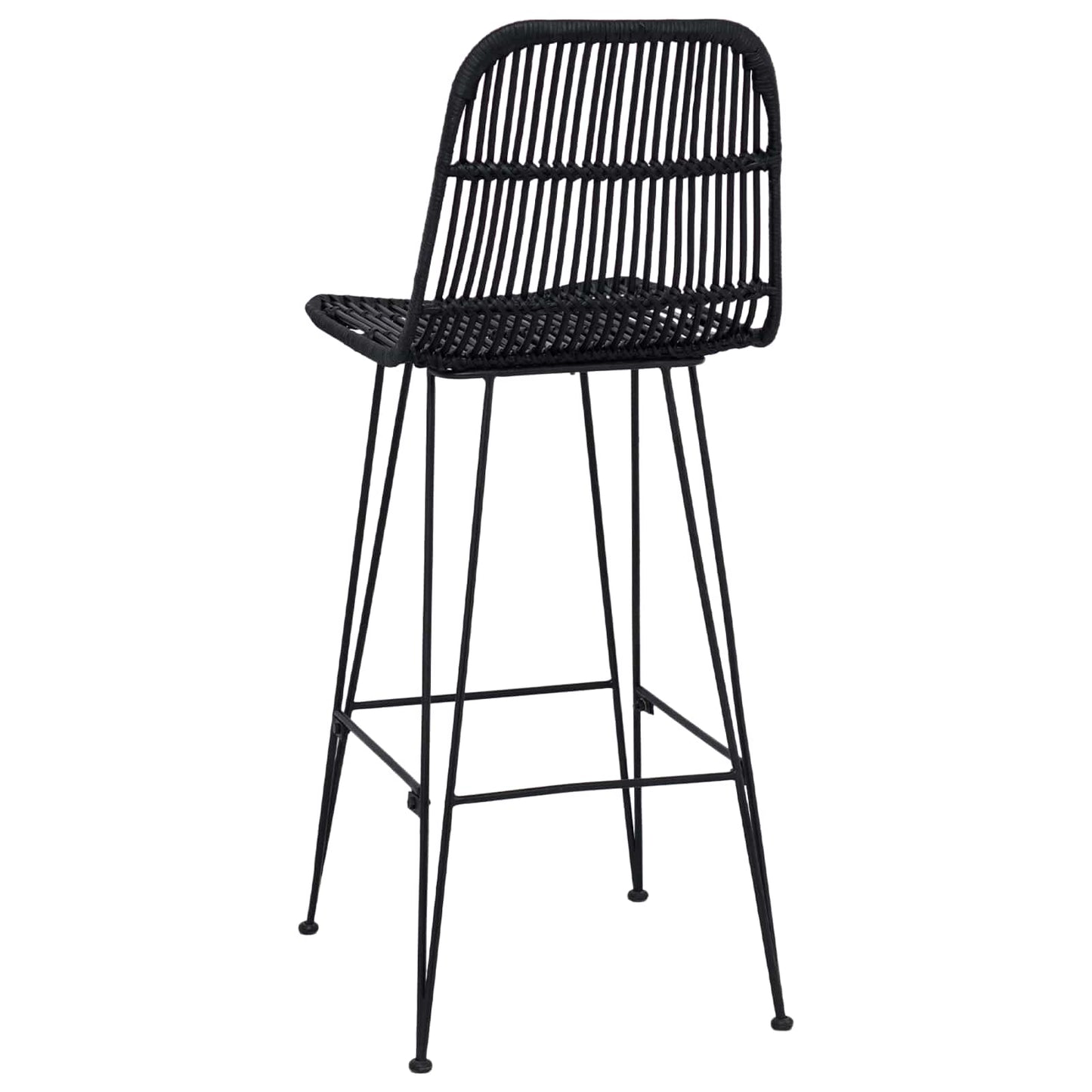 Bárszék 2 pcs Fekete 44 x 55 x 109 cm Rattan és acél
