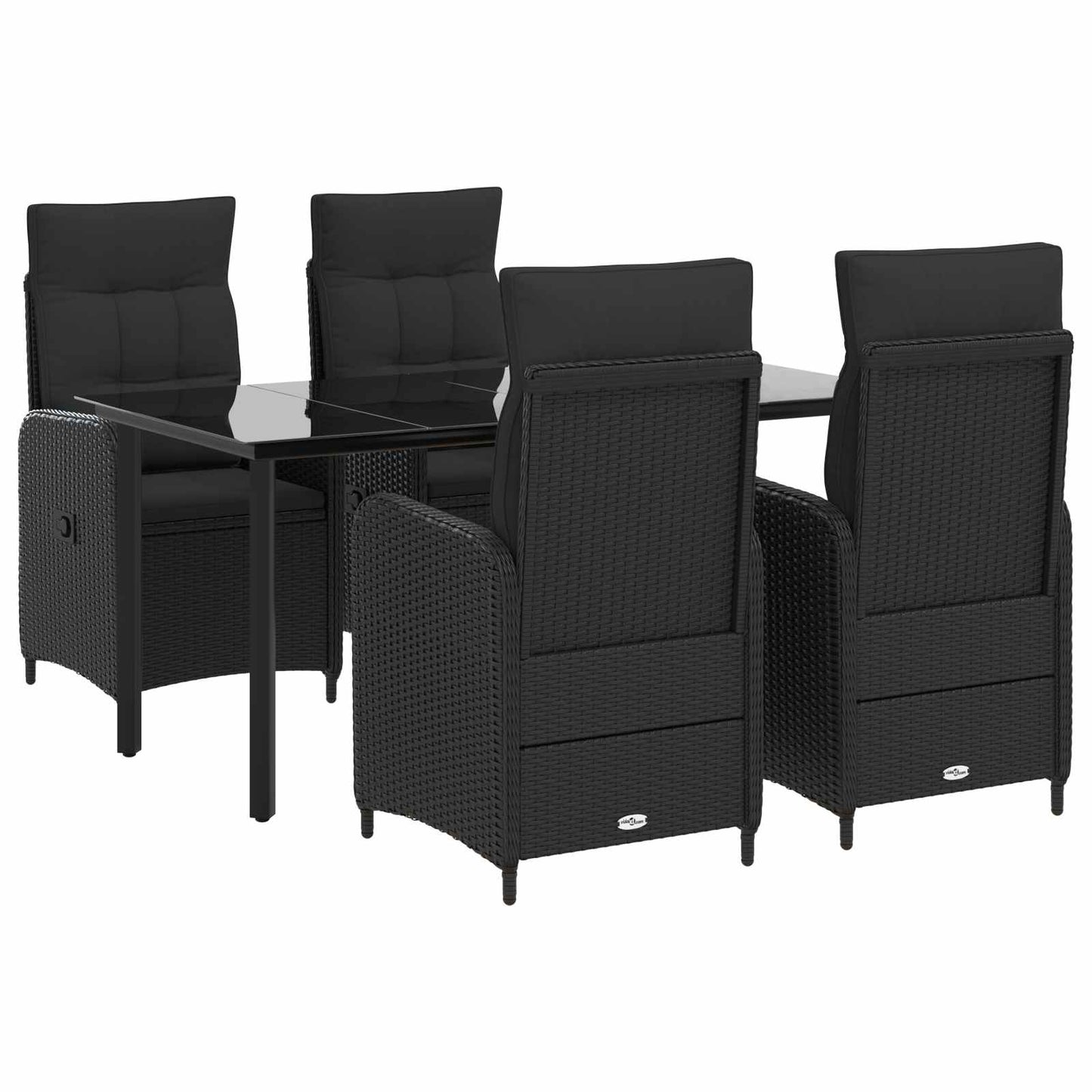 Kert étkező szett 5 db PE rattan és porbevonatos acél