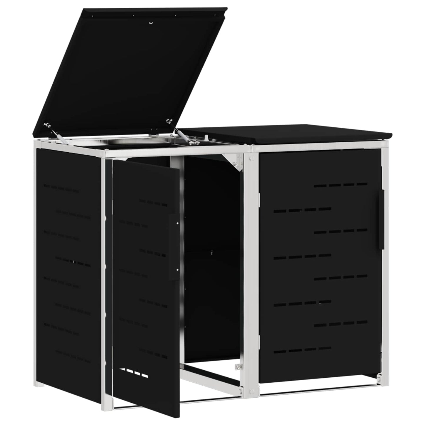 Kerekes Hulladékgyűjtő Tárolás for 2 Bins 240L Fekete