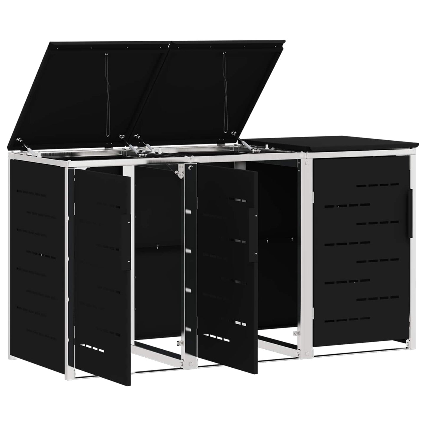 Kerekes Hulladékgyűjtő Tárolás for 3 Bins 240L Fekete