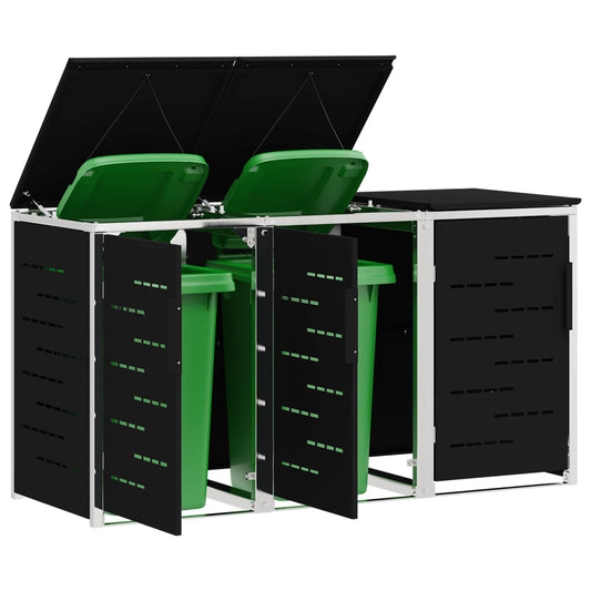 Kerekes Hulladékgyűjtő Tárolás for 3 Bins 240L Fekete