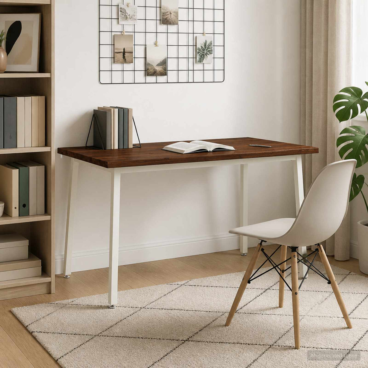 Élő élű étkezőasztal 140 x 90 x 75 cm Tömör Akácfa Sötét Barna