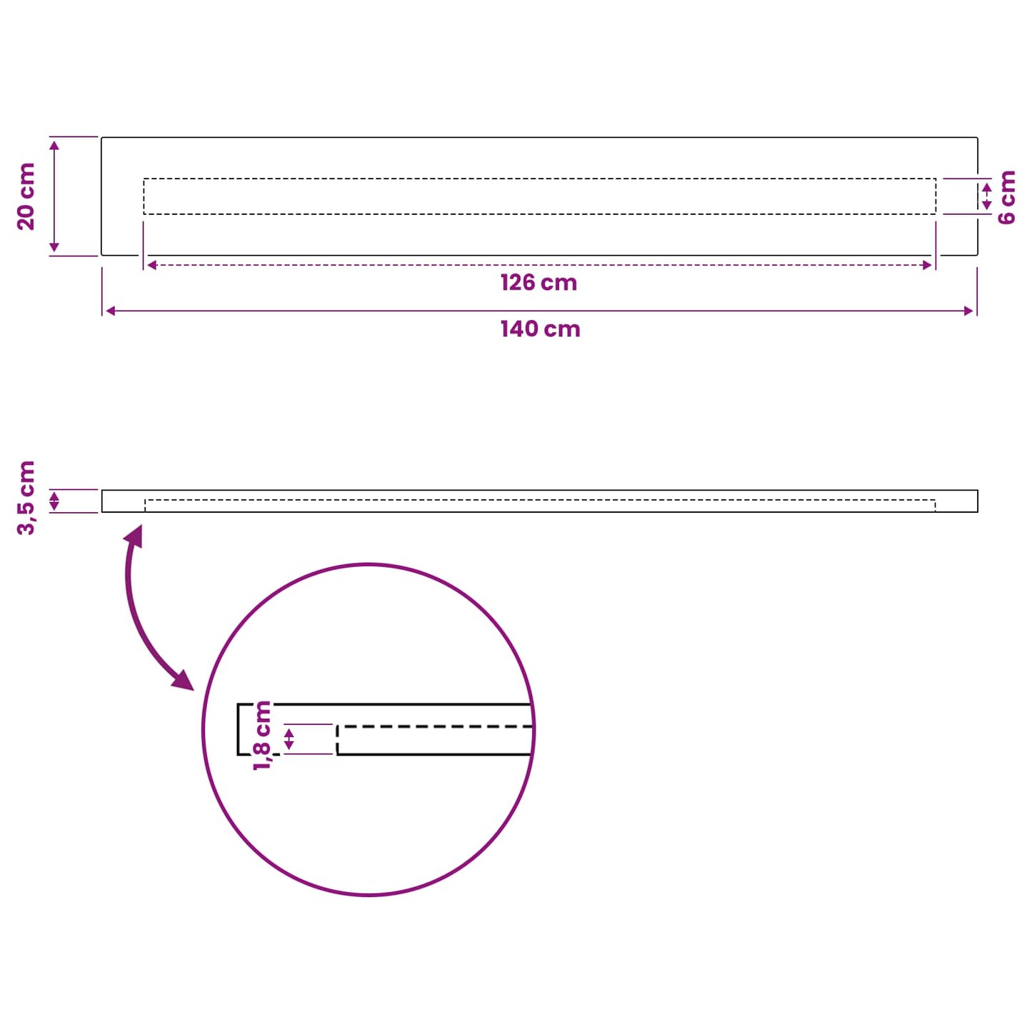 Téglalap Asztallap 90 x 50 x 3,5 cm Négyszögletes Tömör Akácfa