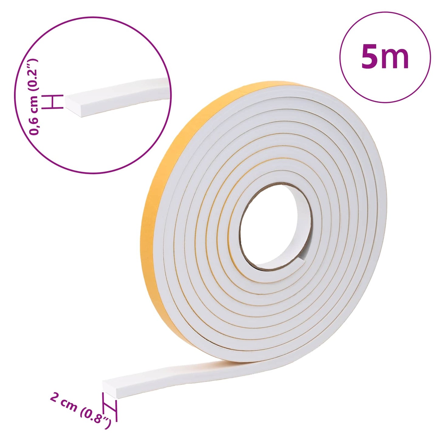 Öntapadó habszalag 10 pcs Fehér 20mm x 5m CR Hab