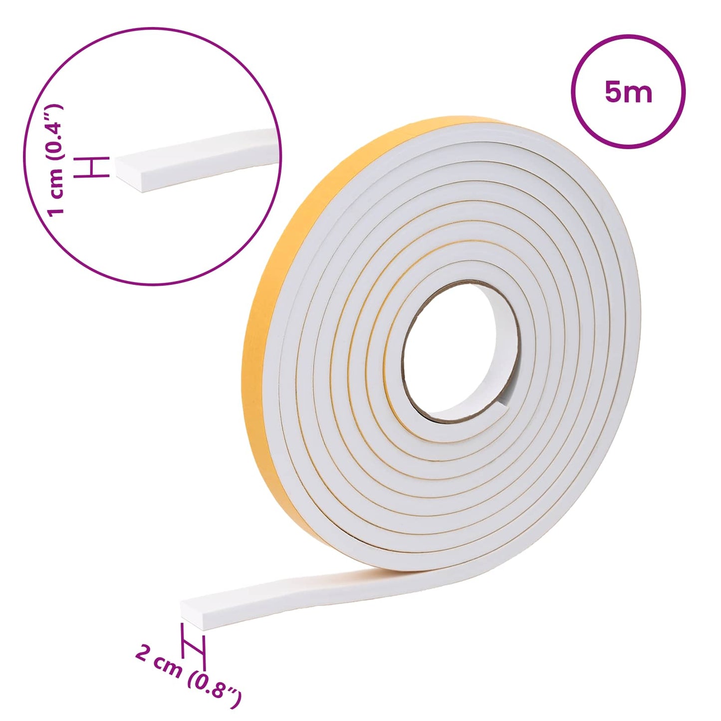 Öntapadó habszalag 20 pcs Fehér 20mm x 5m CR Hab