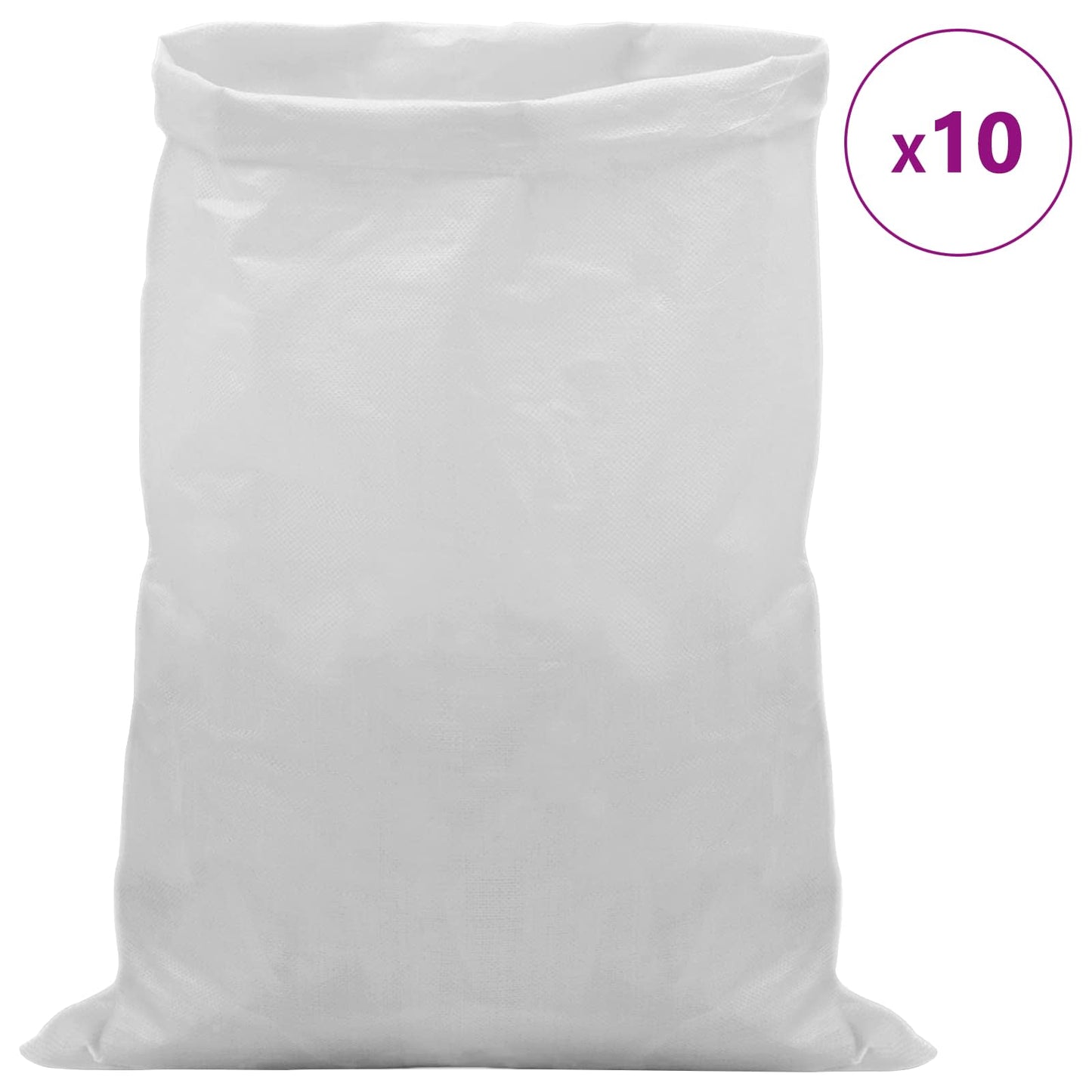 Fonott zsákok 10 pcs Fehér 30 x 45 cm PP