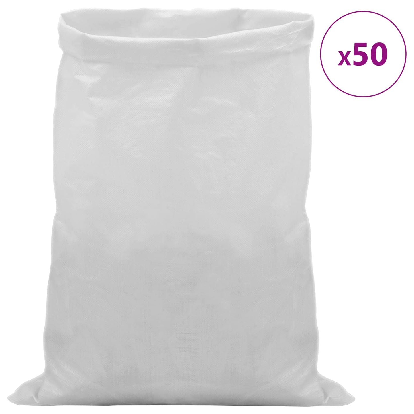 Fonott zsákok 50 pcs Fehér 30 x 45 cm PP