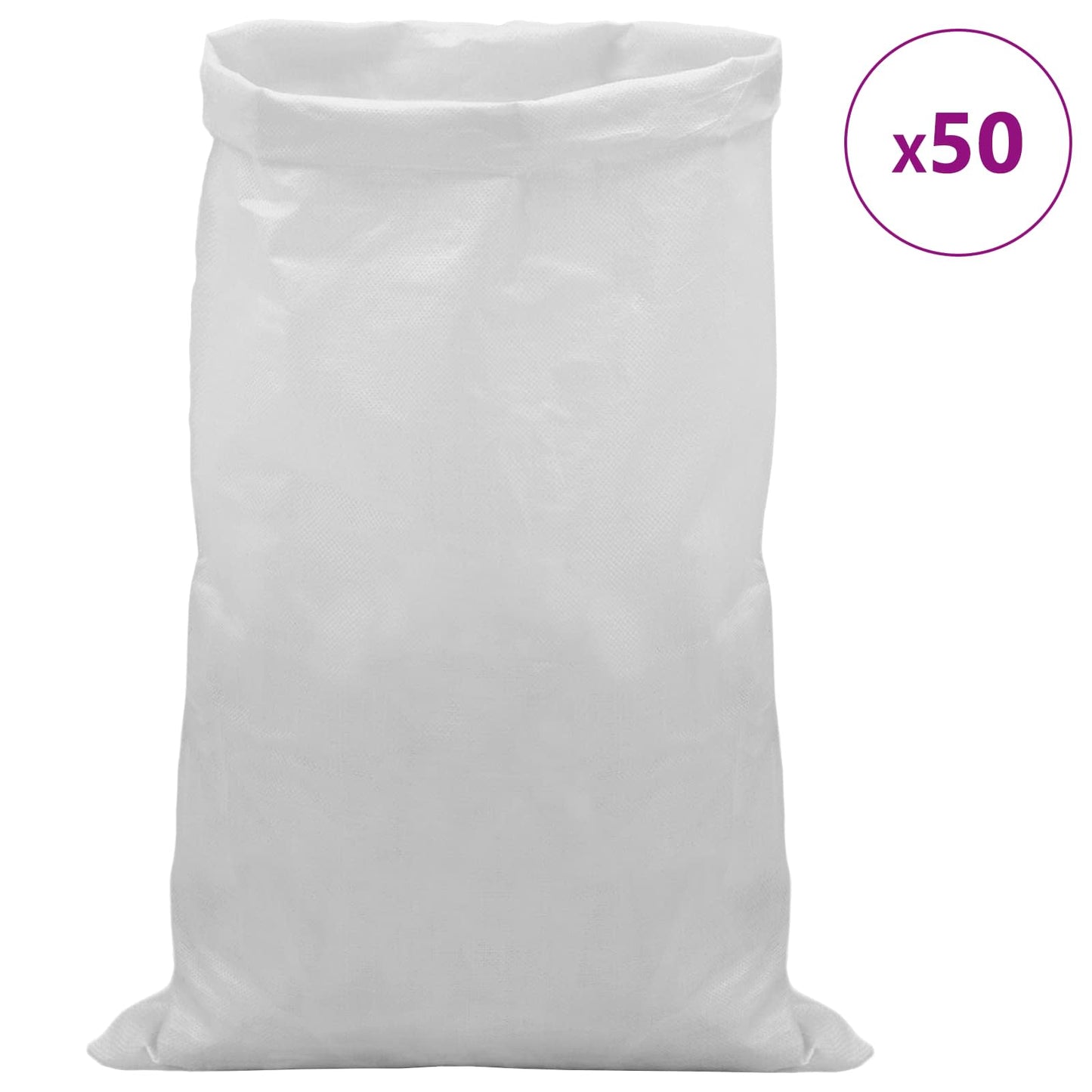 Fonott zsákok 50 pcs Fehér 65 x 115 cm PP